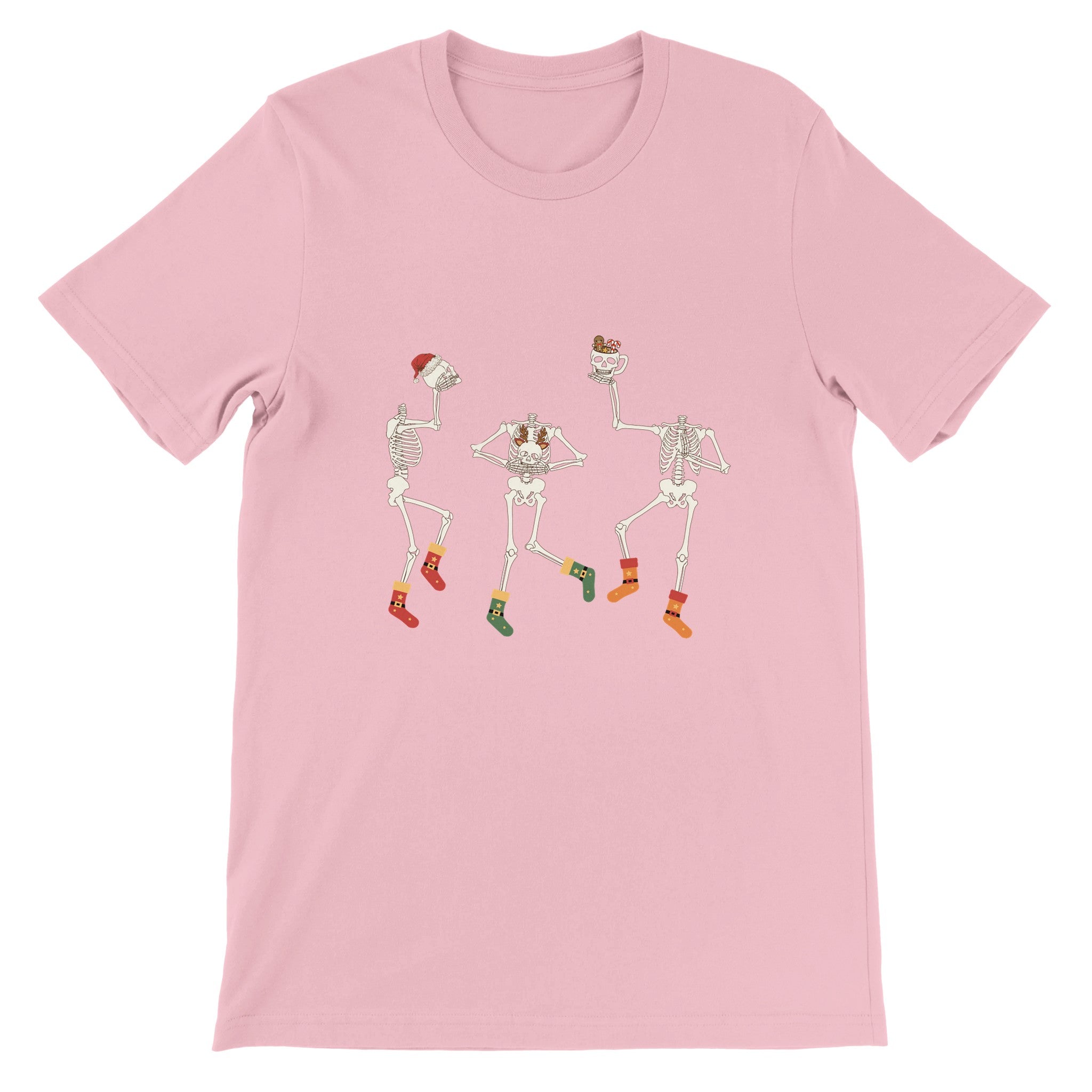 Budget Unisex Crewneck T-shirt/Skeleton-Christmas-Socks - Enet Images