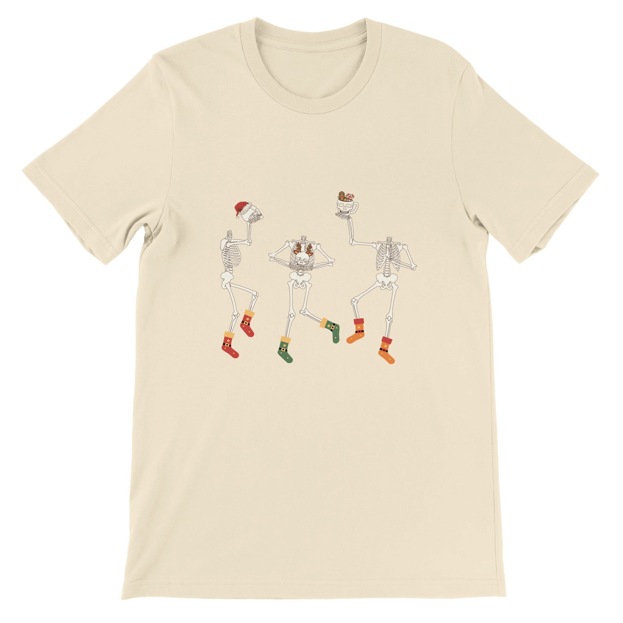 Budget Unisex Crewneck T-shirt/Skeleton-Christmas-Socks - Enet Images