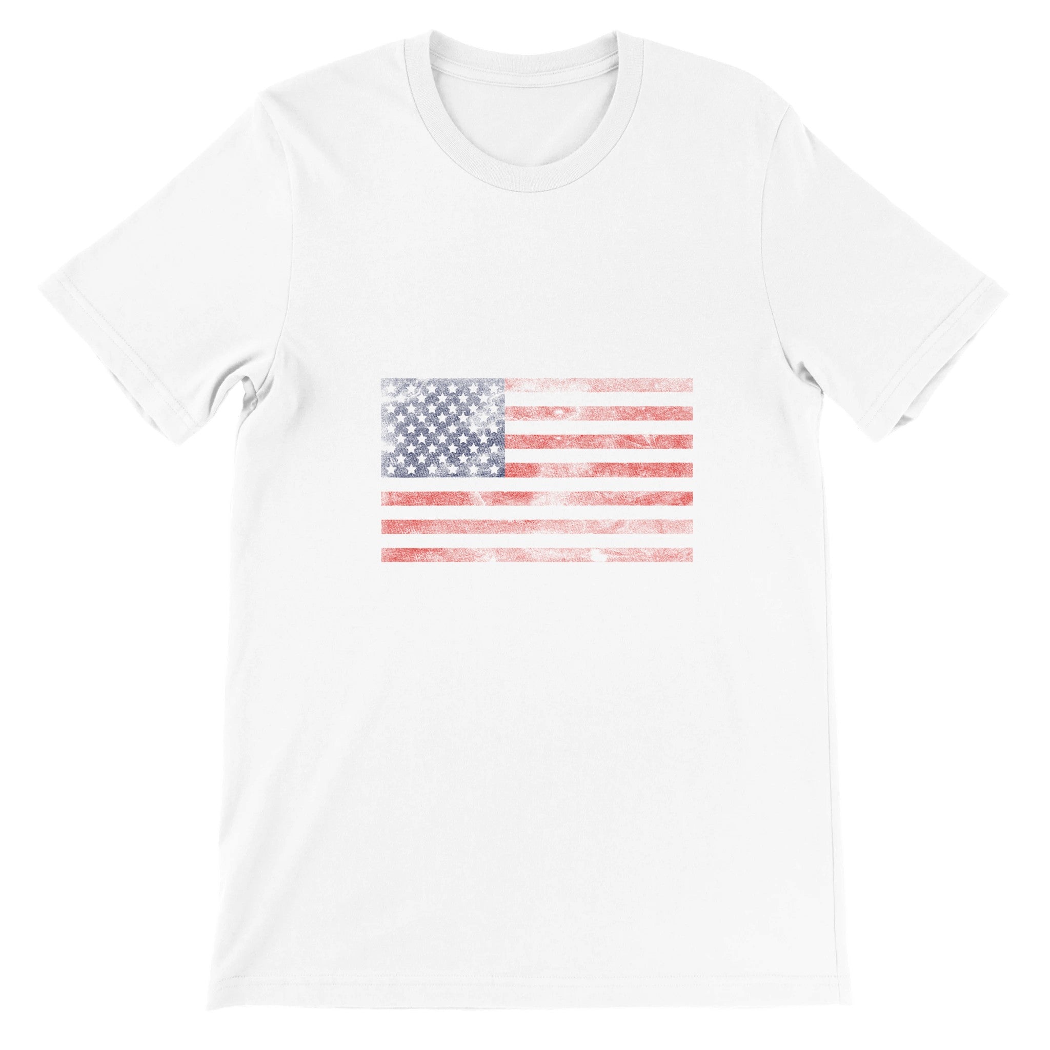 Budget Unisex Crewneck T-shirt/Vintage-American-Flag - Enet Images