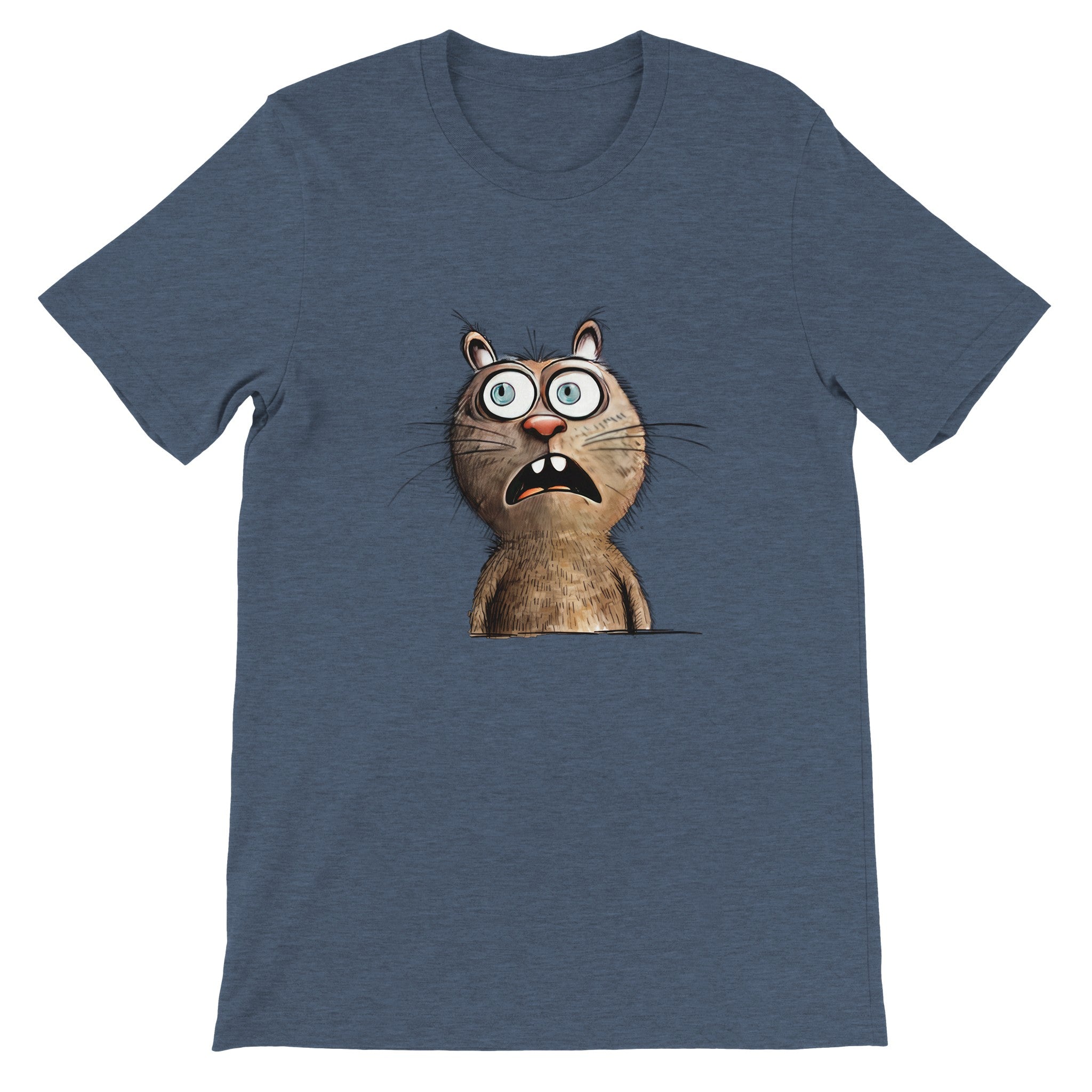 Budget Unisex Crewneck T-shirt/Funny-Cat-Face - Enet Images