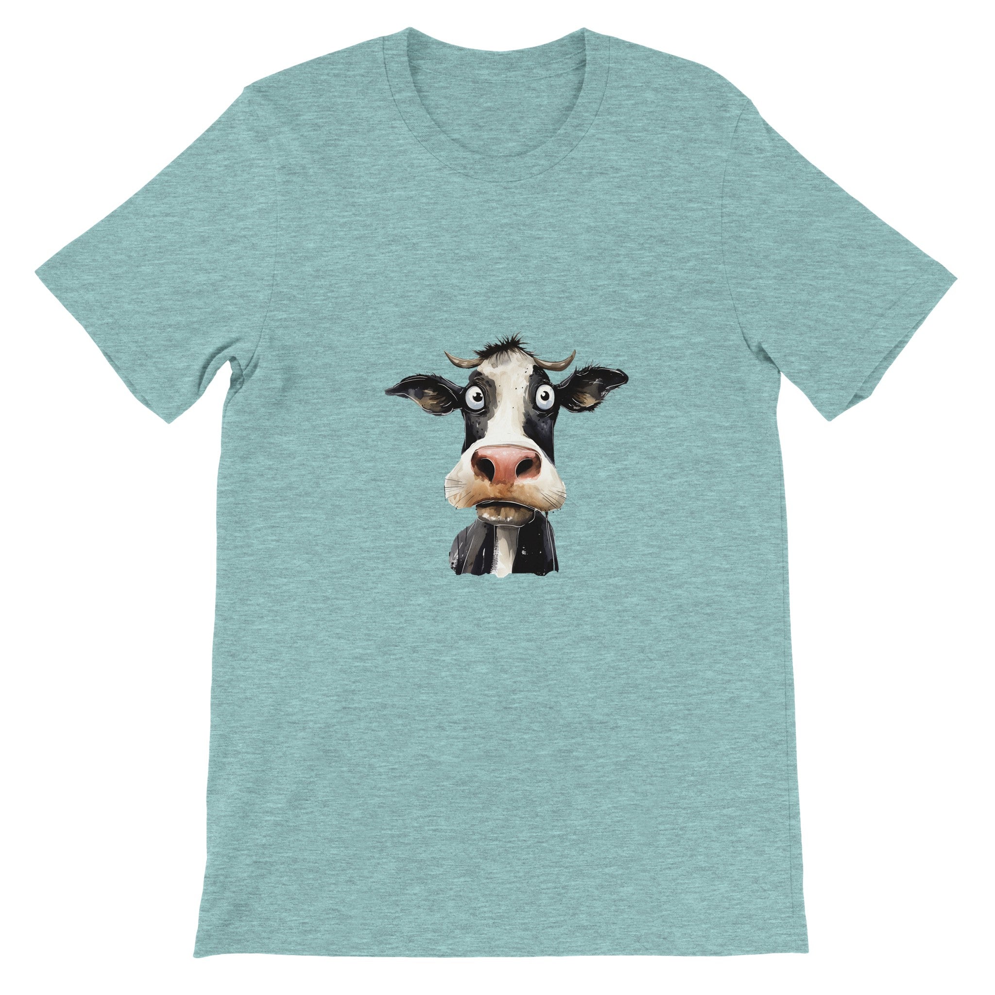 Budget Unisex Crewneck T-shirt/Cow-Face - Enet Images