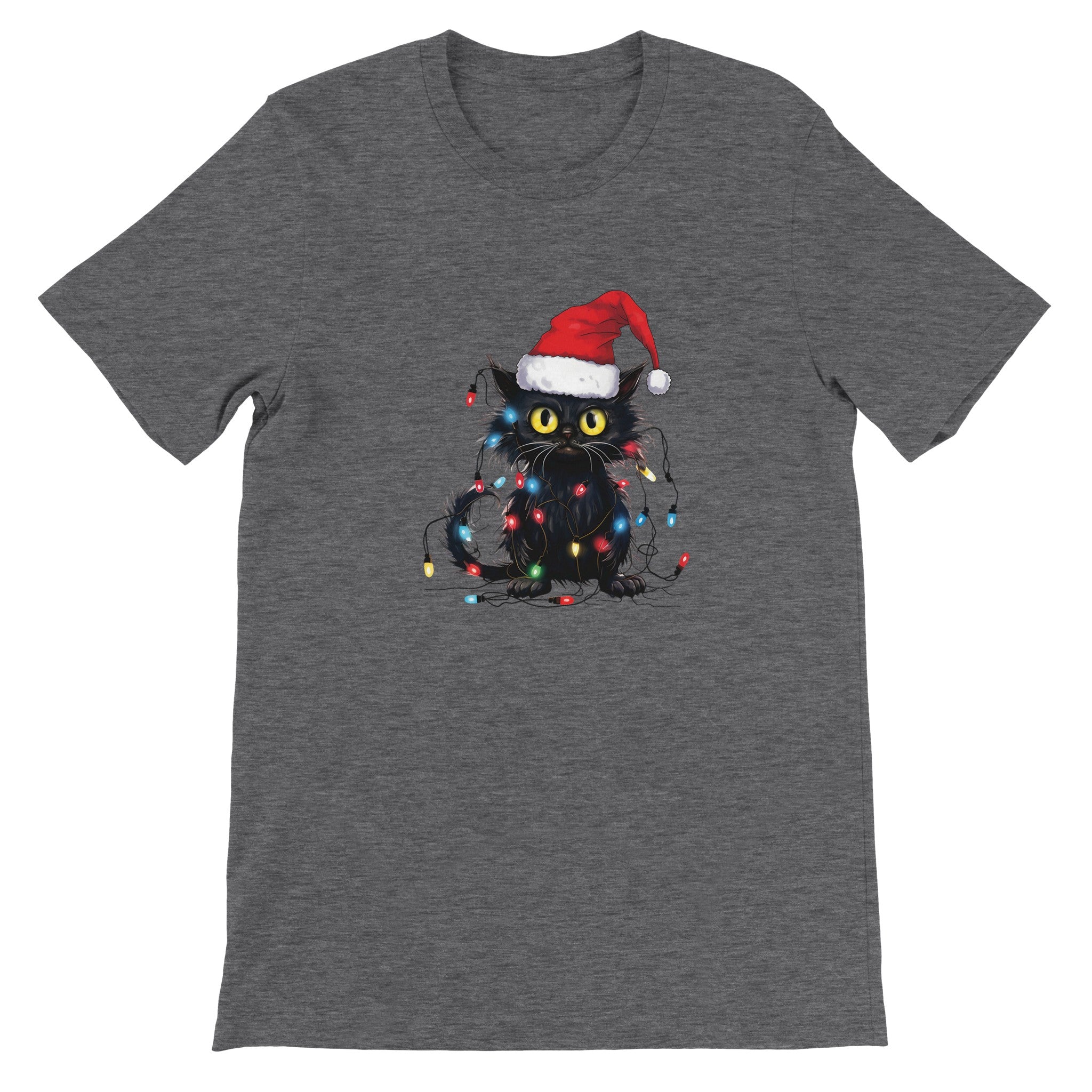 Budget Unisex Crewneck T-shirt/Cat-Fairylights - Enet Images