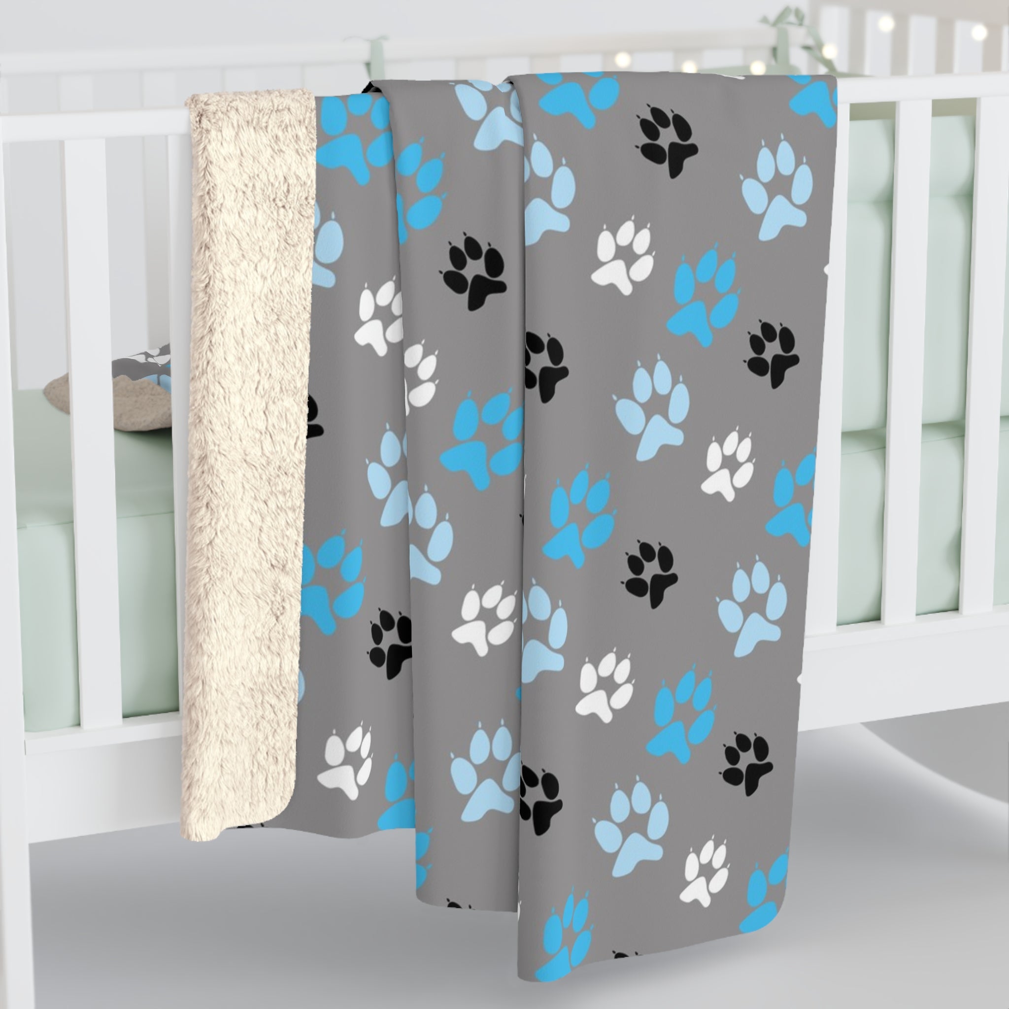 Love Paws/Sherpa Fleece Blanket - Enet Images