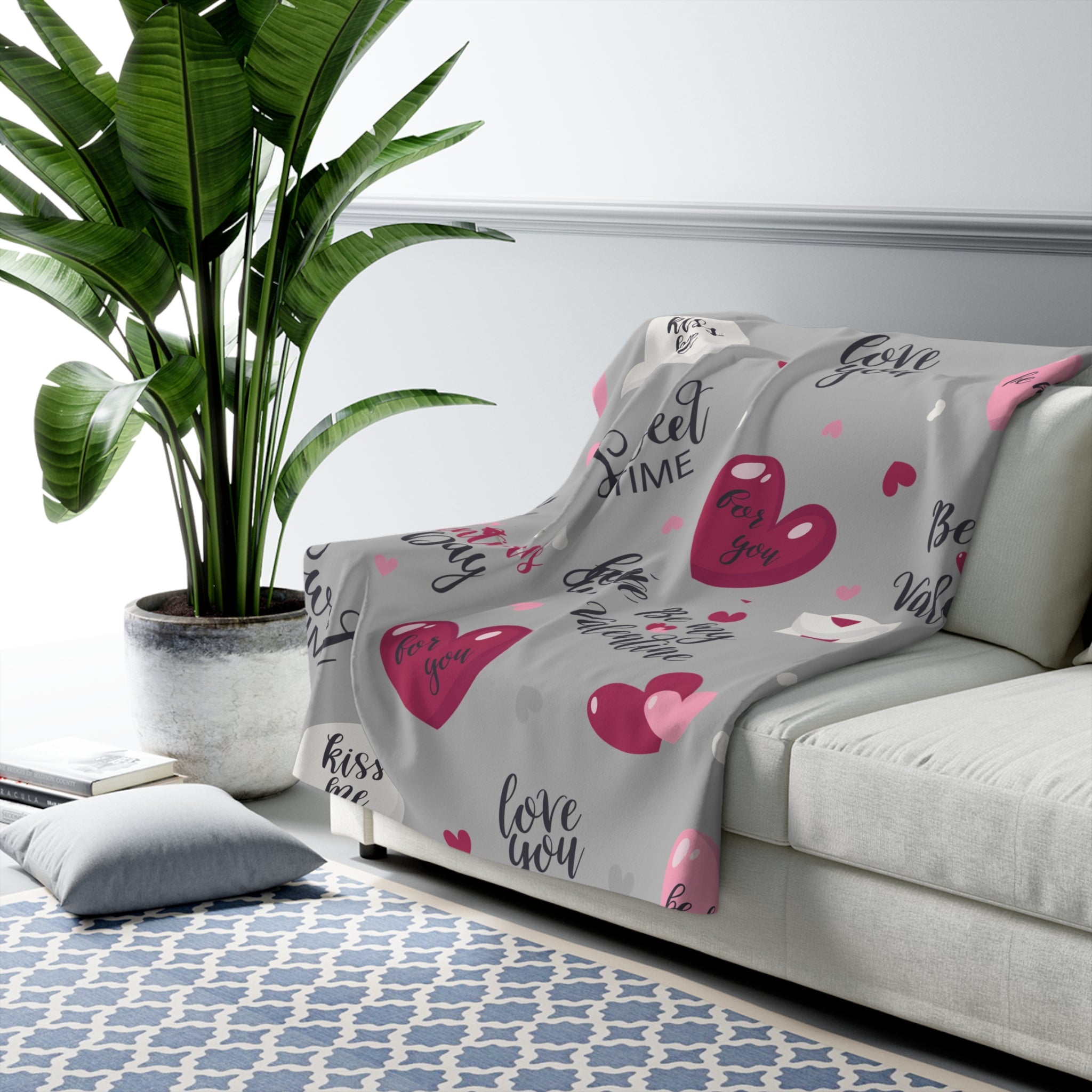 Be My Valentine/Sherpa Fleece Blanket - Enet Images