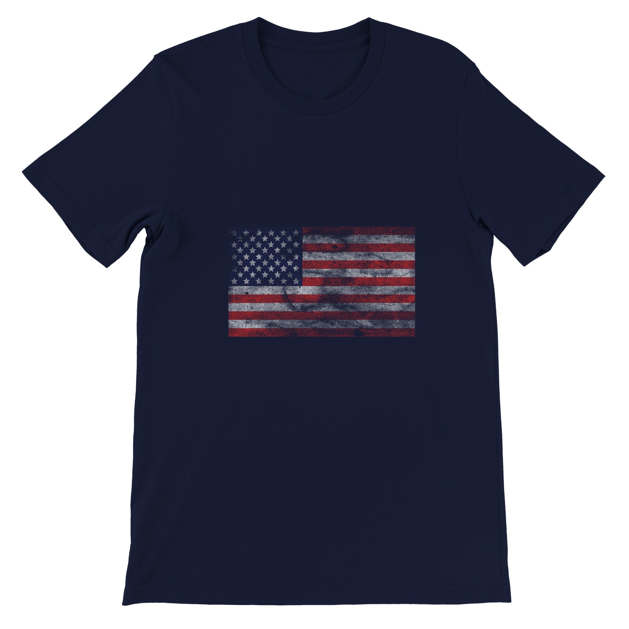 Budget Unisex Crewneck T-shirt/Vintage-American-Flag - Enet Images