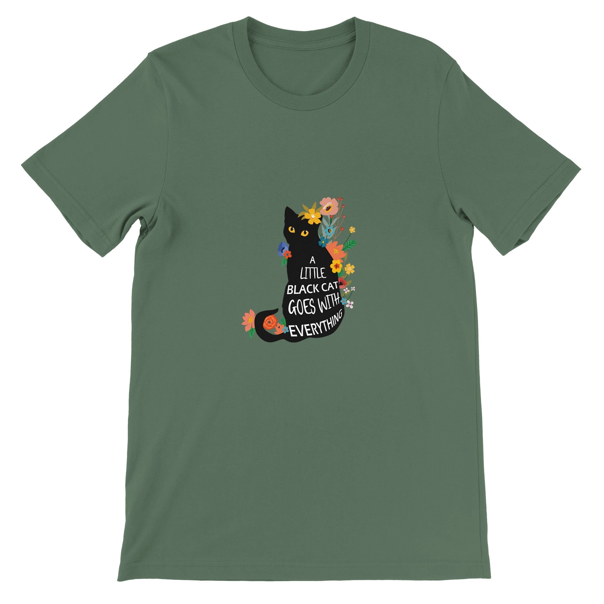 Budget Unisex Crewneck T-shirt/Black-Cat-Is-Everything - Enet Images