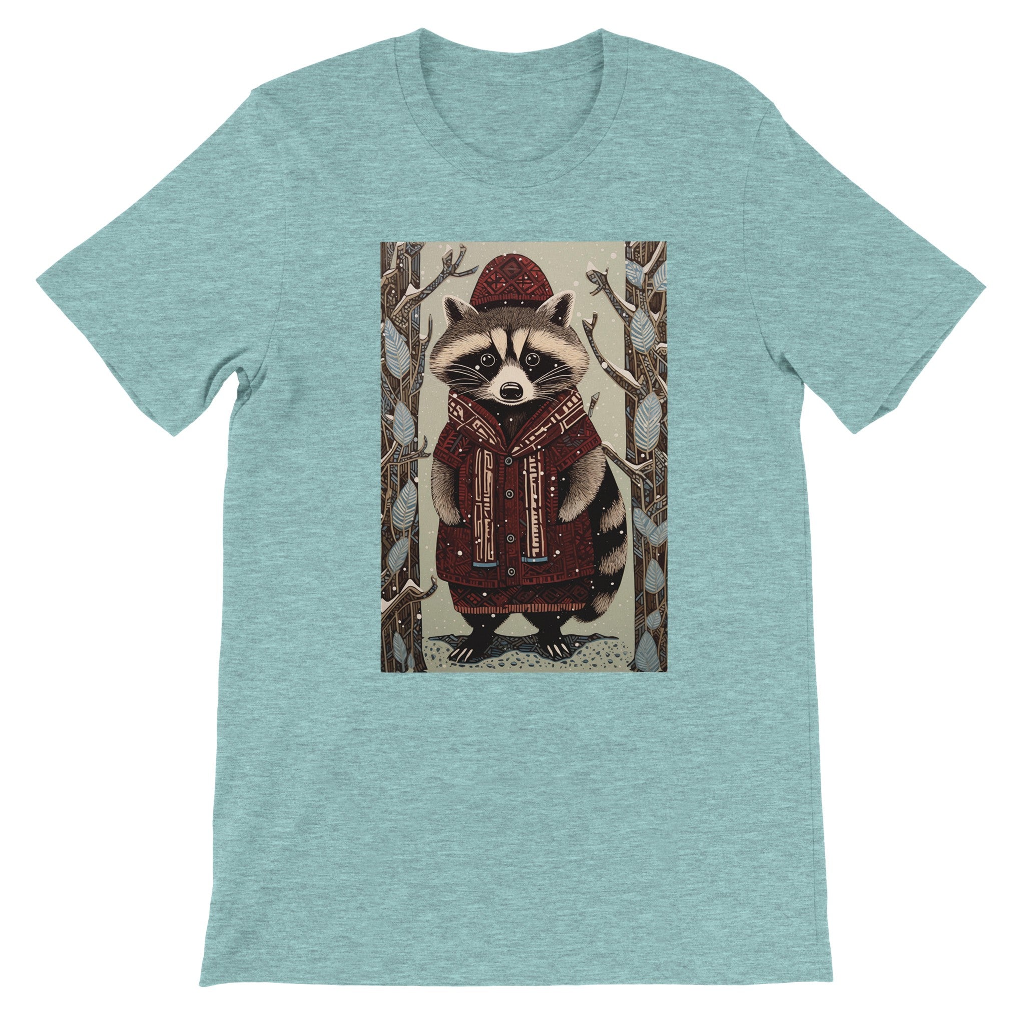 Budget Unisex Crewneck T-shirt/Racoon-Winter - Enet Images