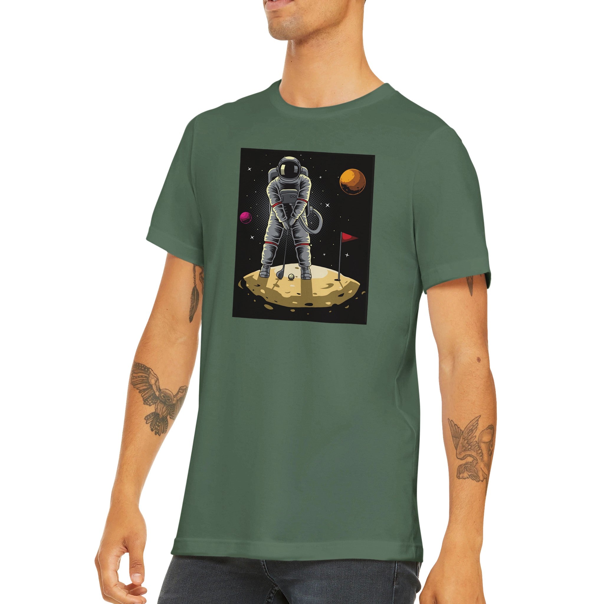 Budget Unisex Crewneck T-shirt/Astronaut-Golf - Enet Images