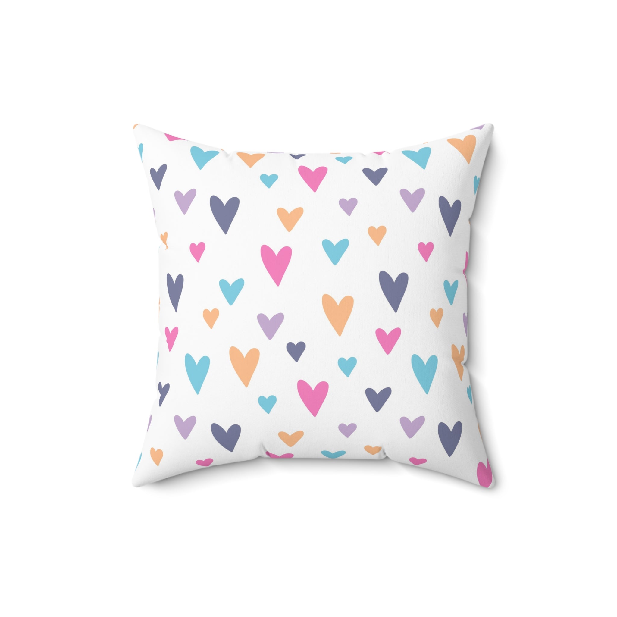 Valentine Colorful Hearts/Spun Polyester Square Pillow - Enet Images