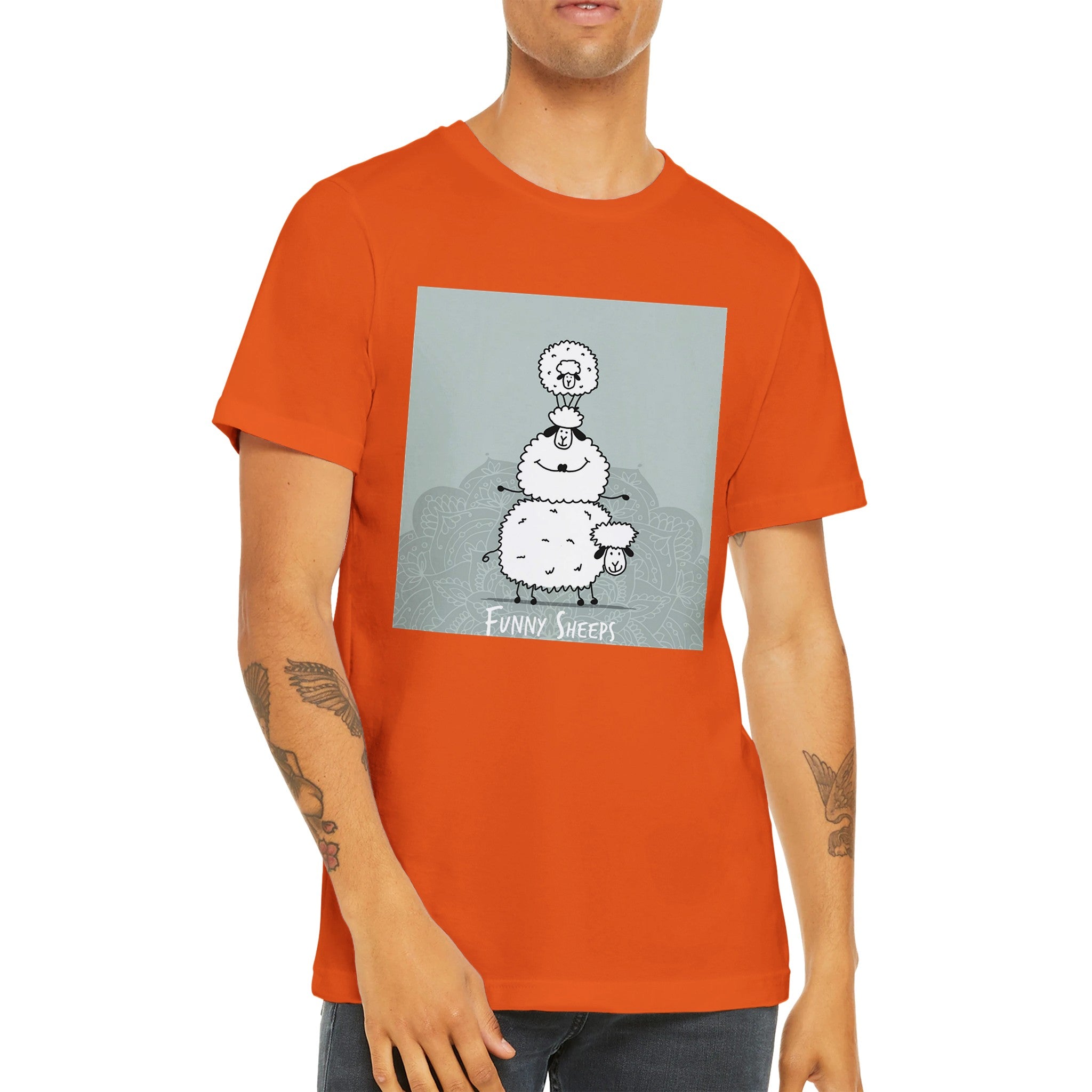 Budget Unisex Crewneck T-shirt/Funny-Sheep - Enet Images