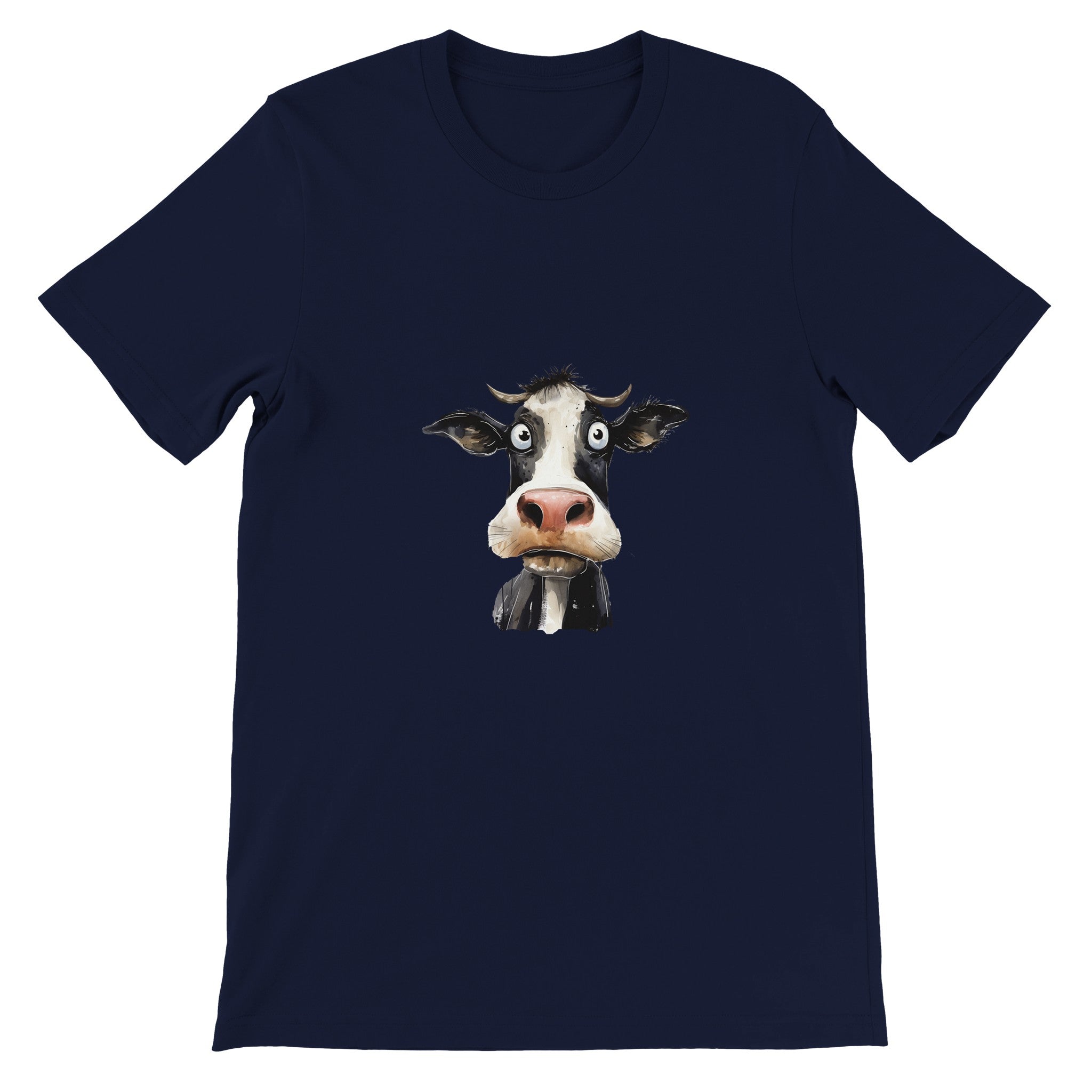 Budget Unisex Crewneck T-shirt/Cow-Face - Enet Images