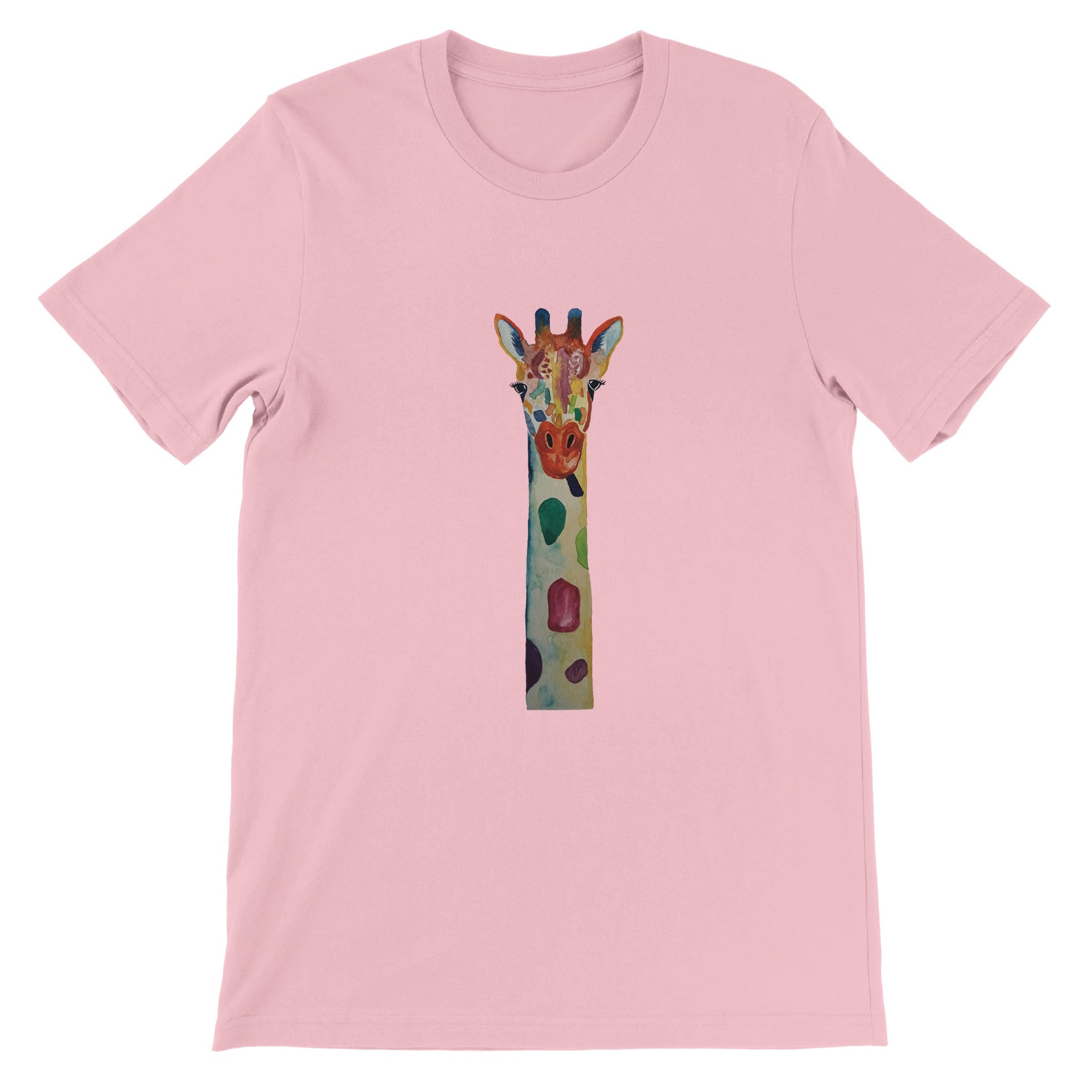 Budget Unisex Crewneck T-shirt/Giraffe-Watercolor - Enet Images