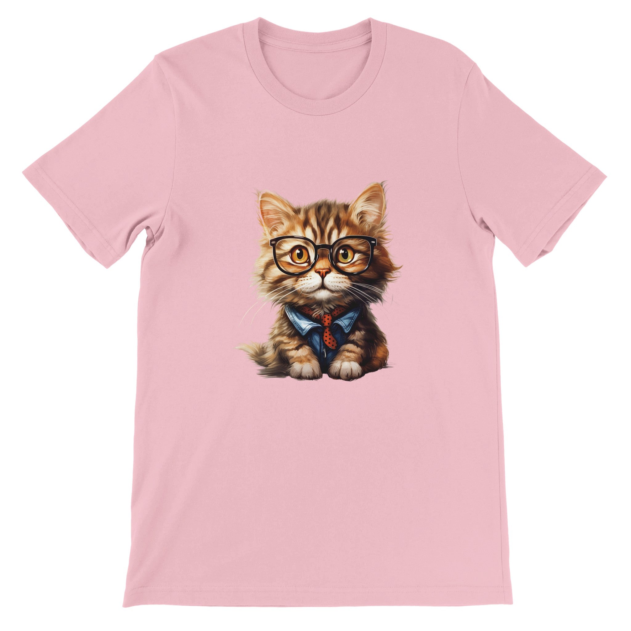 Budget Unisex Crewneck T-shirt/Cat-Glasses - Enet Images