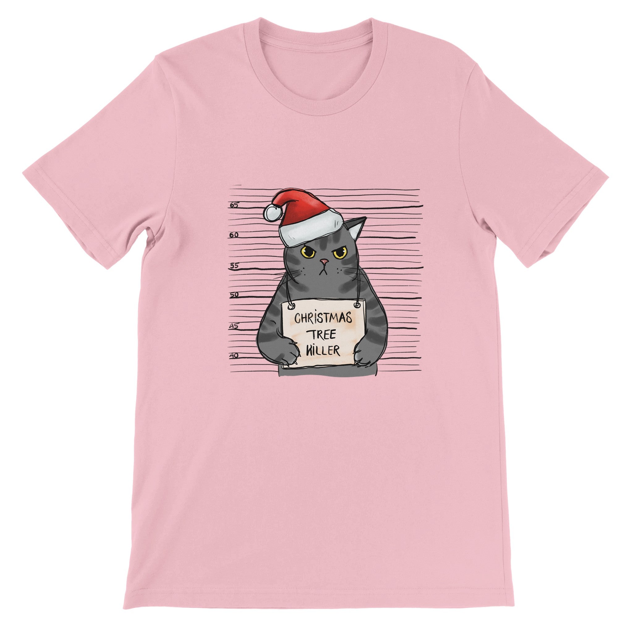Budget Unisex Crewneck T-shirt/Cat-Christmas Tree-Killer - Enet Images