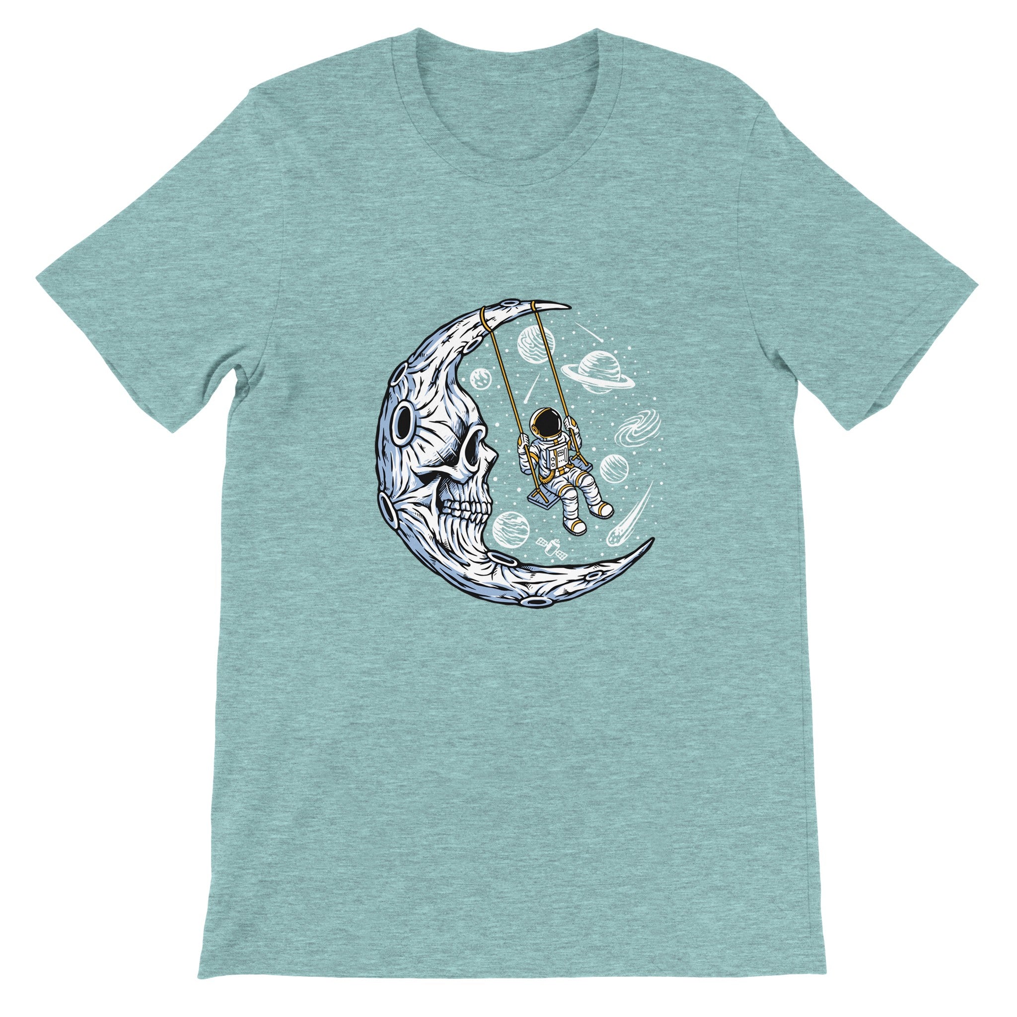 Budget Unisex Crewneck T-shirt/Astronaut-Swing-Skull - Enet Images