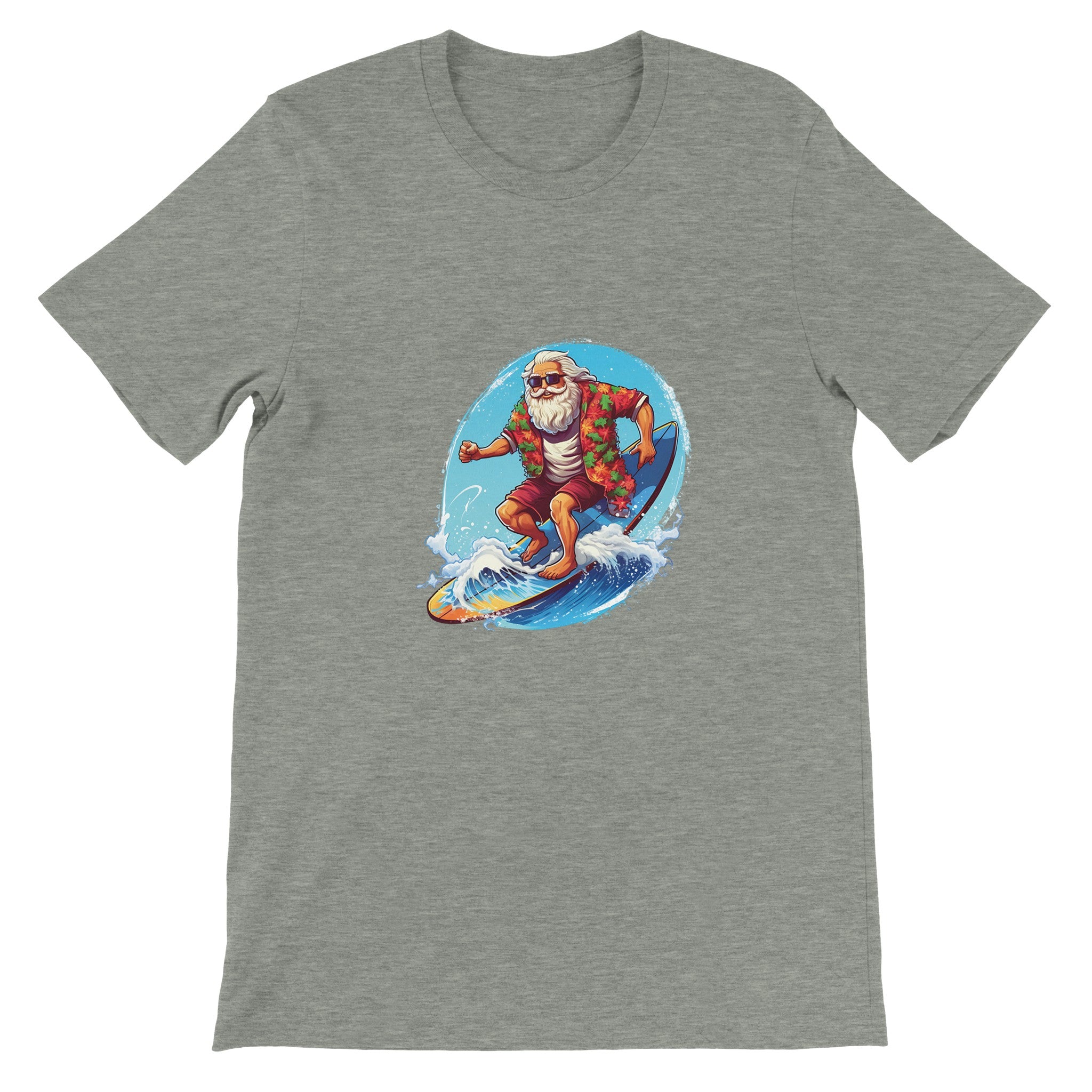 Budget Unisex Crewneck T-shirt/Santa-Surfin - Enet Images