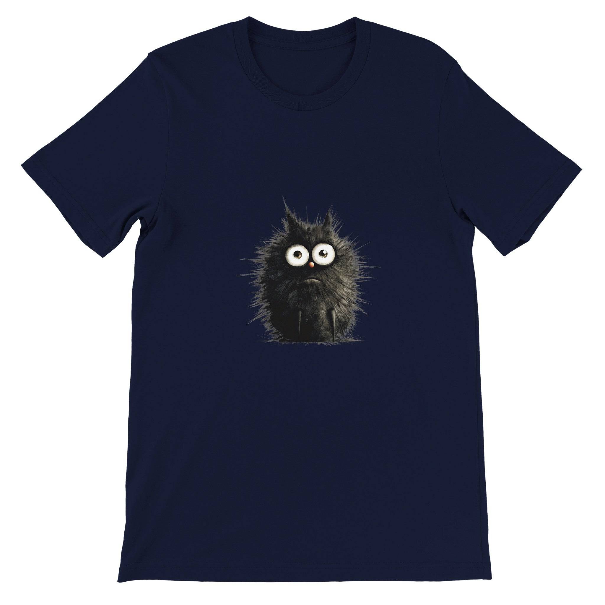 Budget Unisex Crewneck T-shirt/Funny-Hairy-Black-Cat - Enet Images