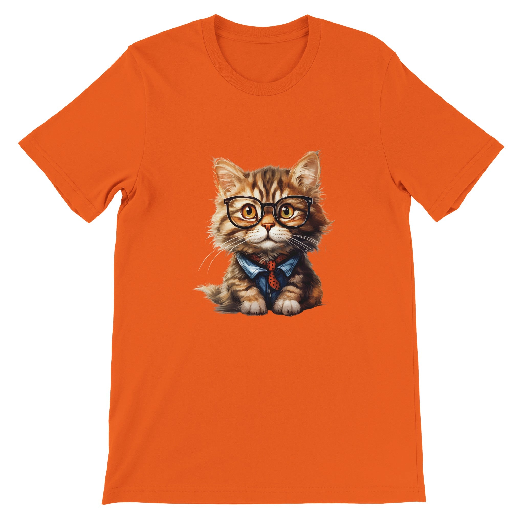 Budget Unisex Crewneck T-shirt/Cat-Glasses - Enet Images