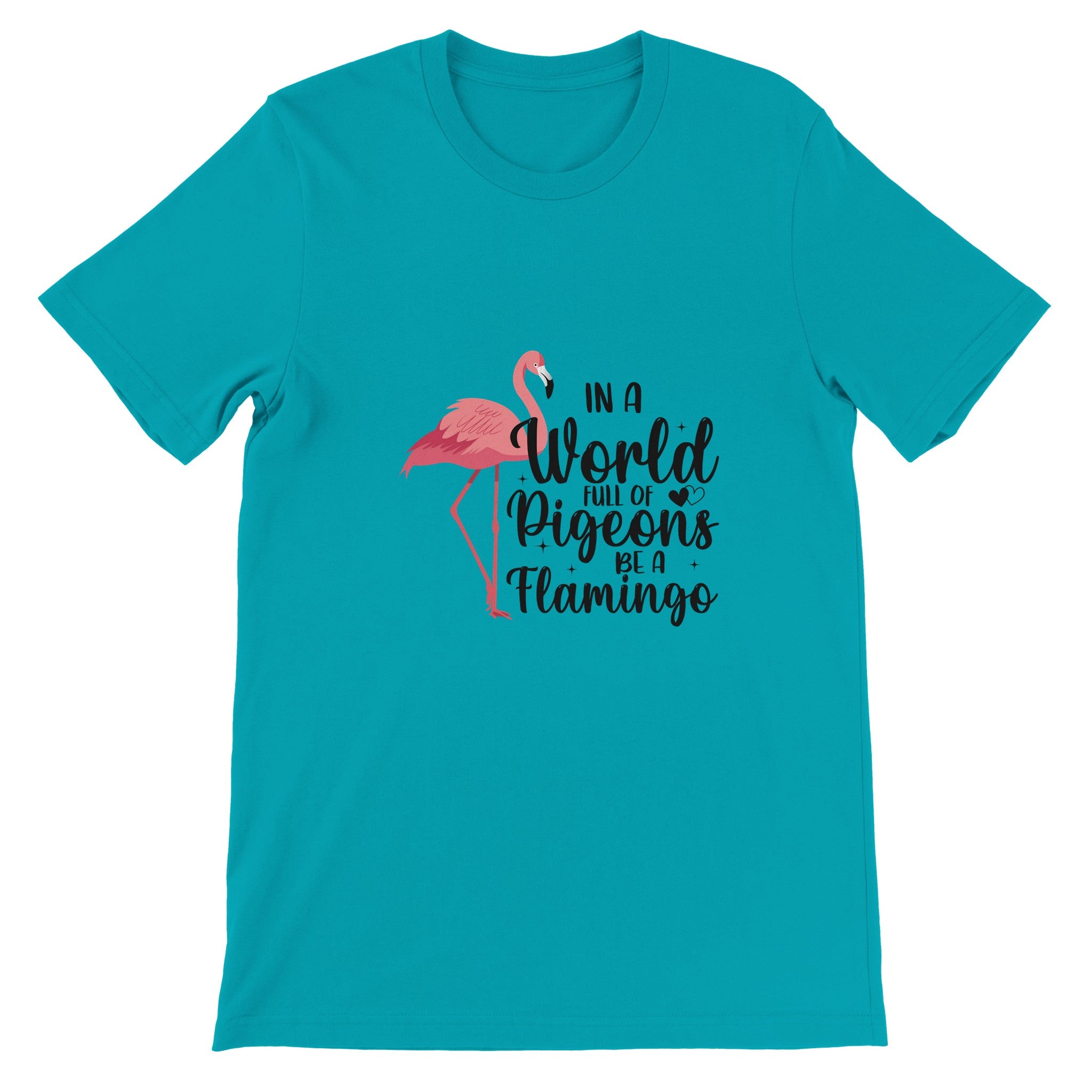 Budget Unisex Crewneck T-shirt/Flamingo-Pigeons - Enet Images