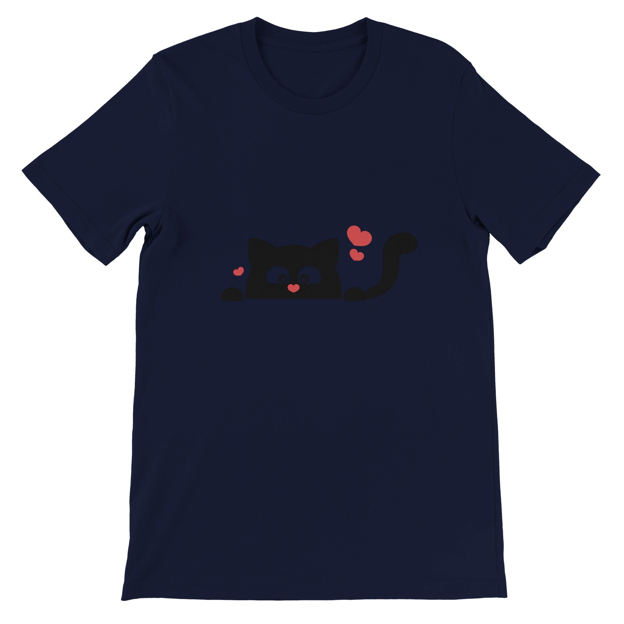 Budget Unisex Crewneck T-shirt/Black-Cat-Love - Enet Images