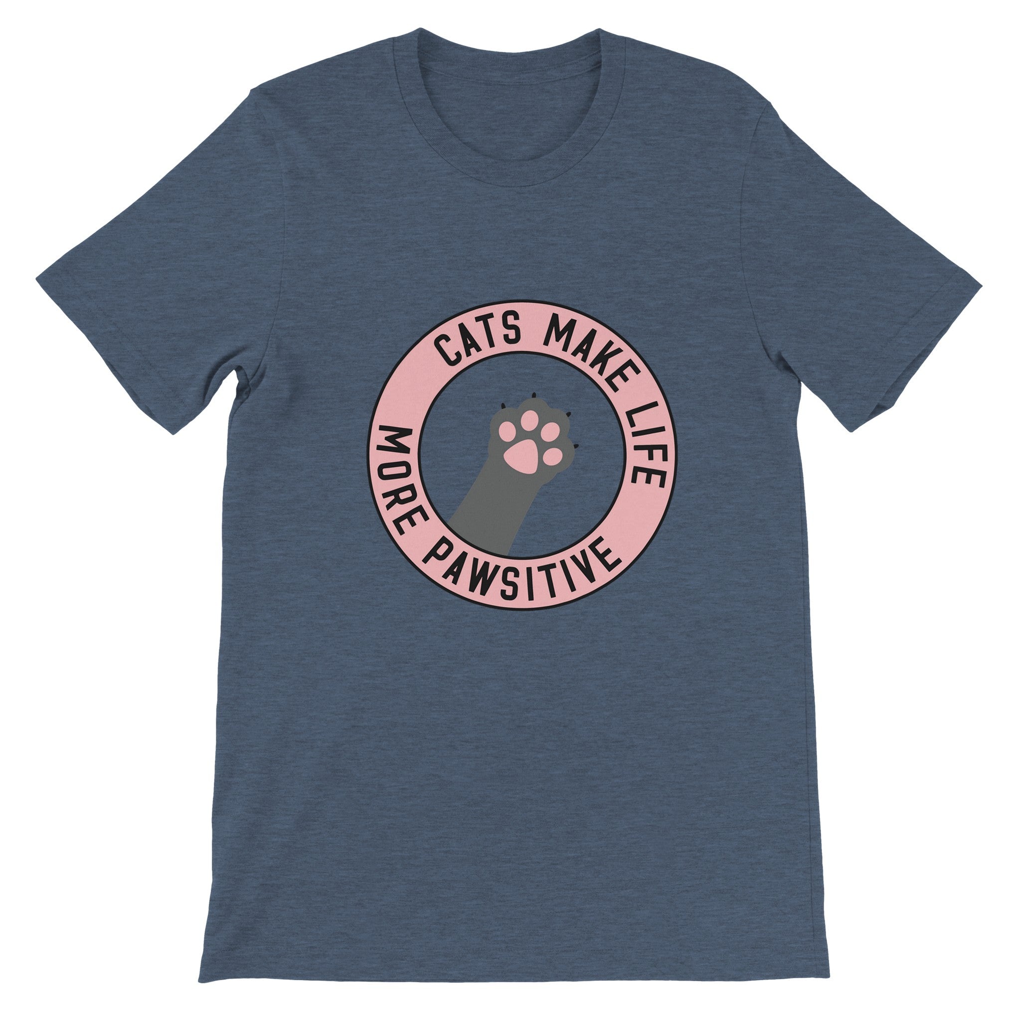 Budget Unisex Crewneck T-shirt/Cats-More-Pawsitive - Enet Images