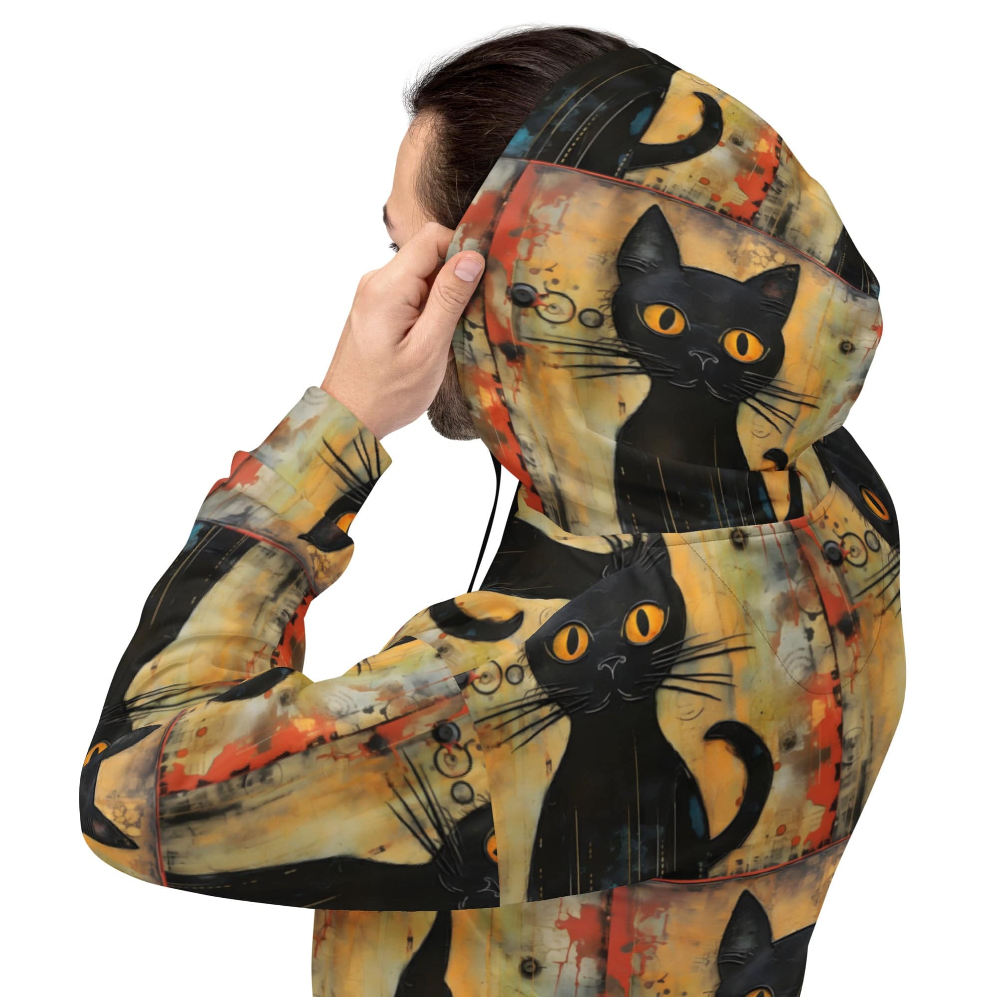 All-Over Print Unisex Hoodie/Funny-Creepy-Cat - Enet Images