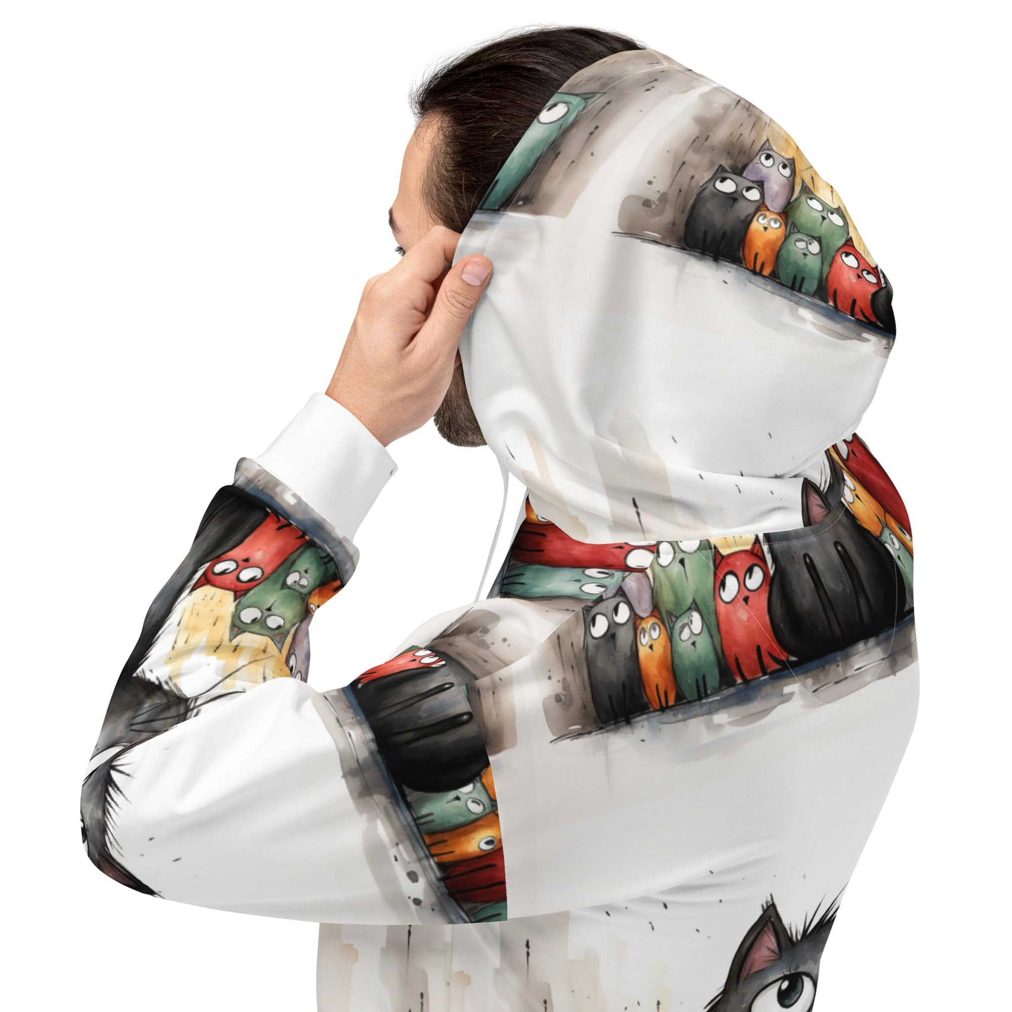 All-Over Print Unisex Hoodie/Art-Funny-Cat - Enet Images