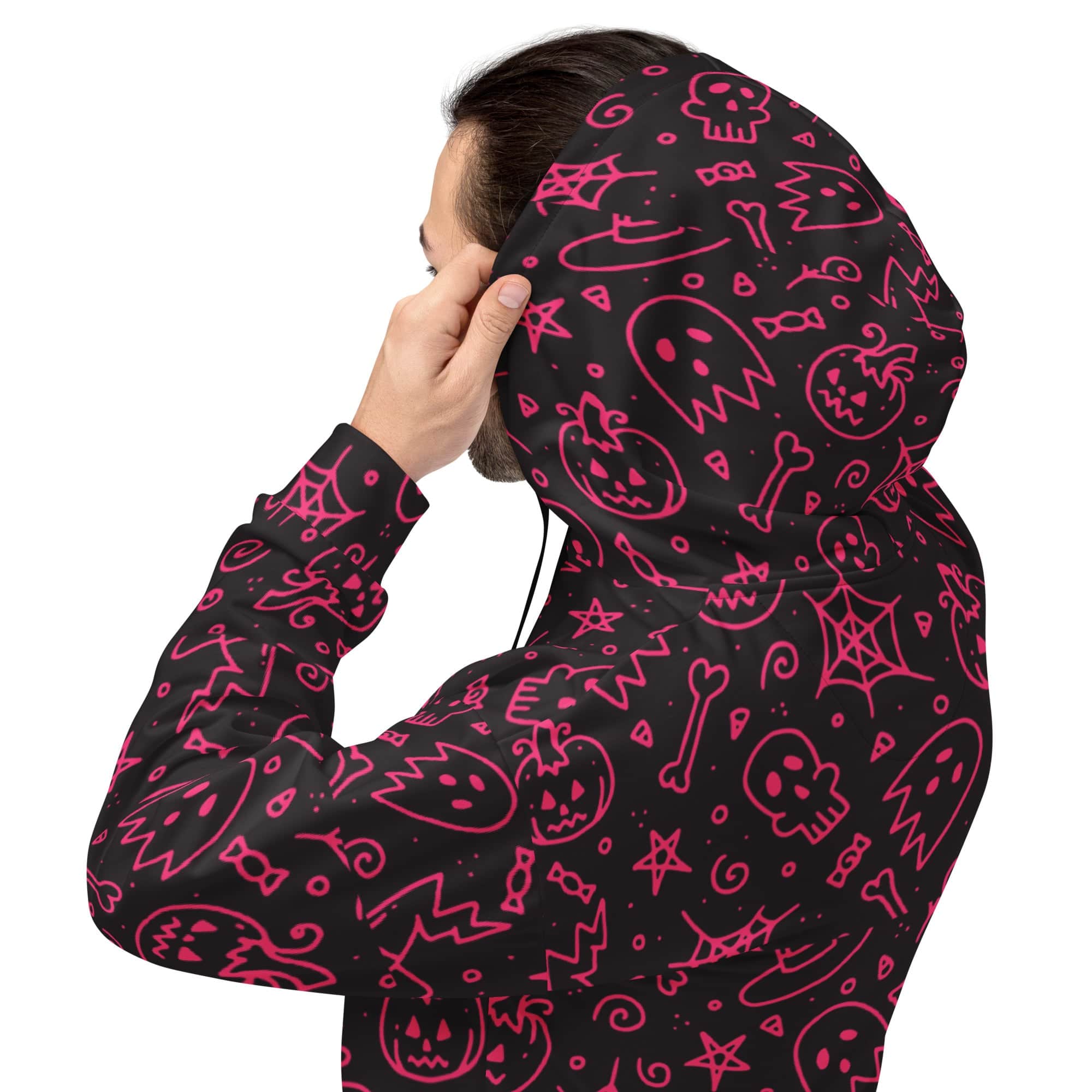 All-Over Print Unisex Hoodie/Spooky-Drawns - Enet Images