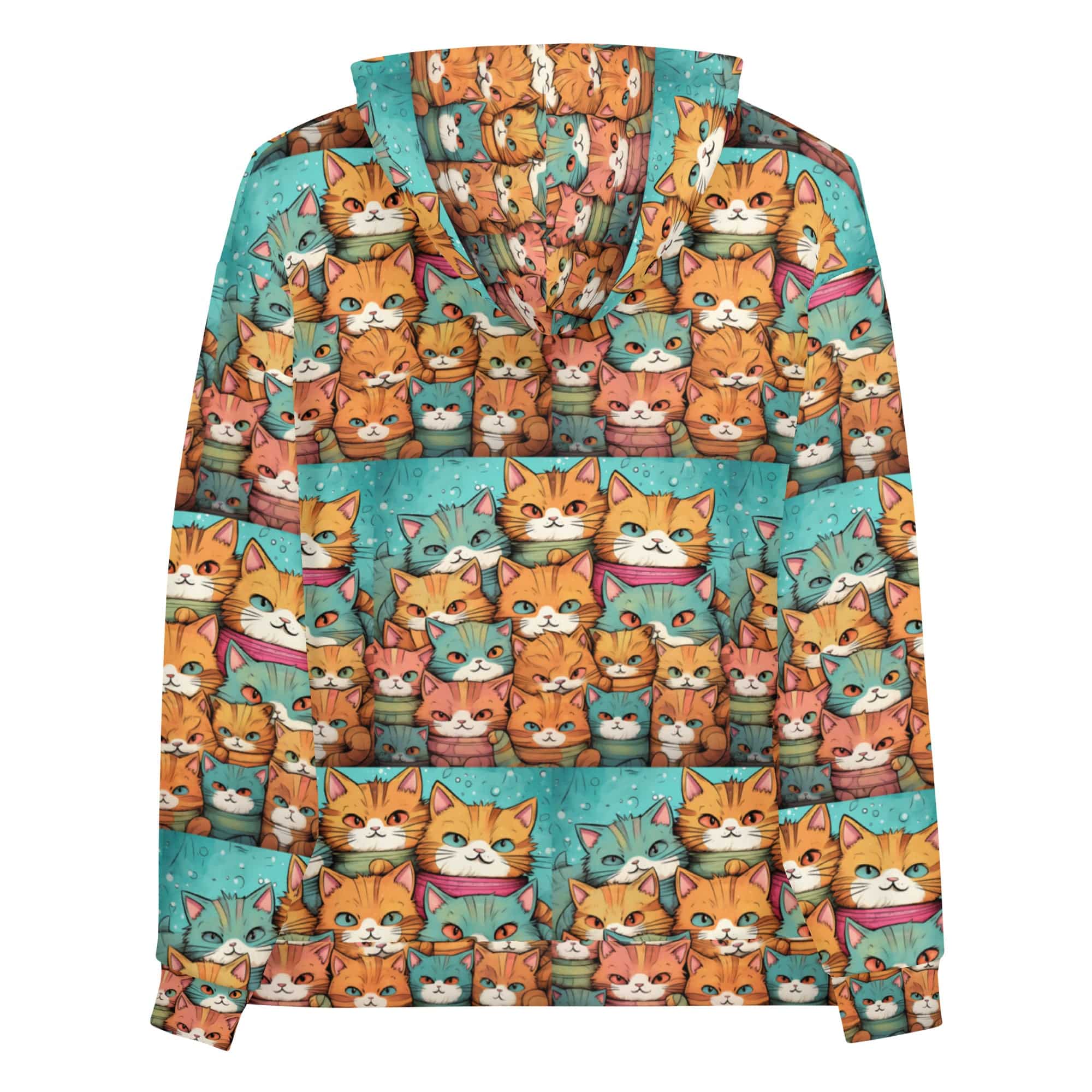 All-Over Print Unisex Hoodie/Crowd-Of-Cats - Enet Images