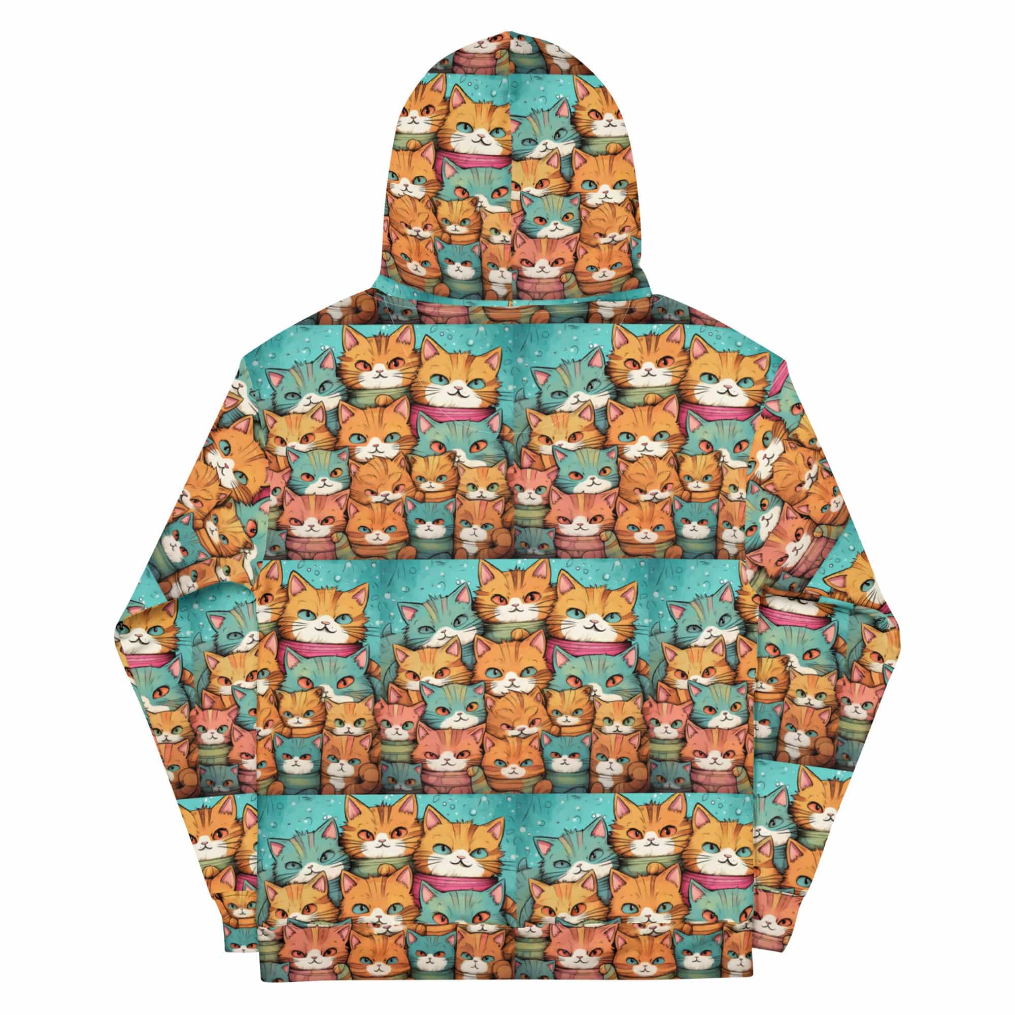 All-Over Print Unisex Hoodie/Crowd-Of-Cats - Enet Images