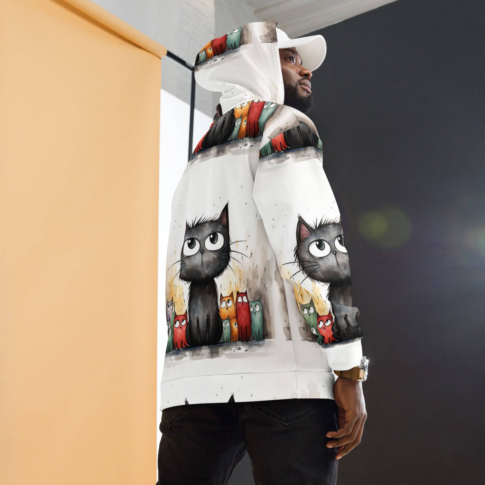 All-Over Print Unisex Hoodie/Art-Funny-Cat - Enet Images