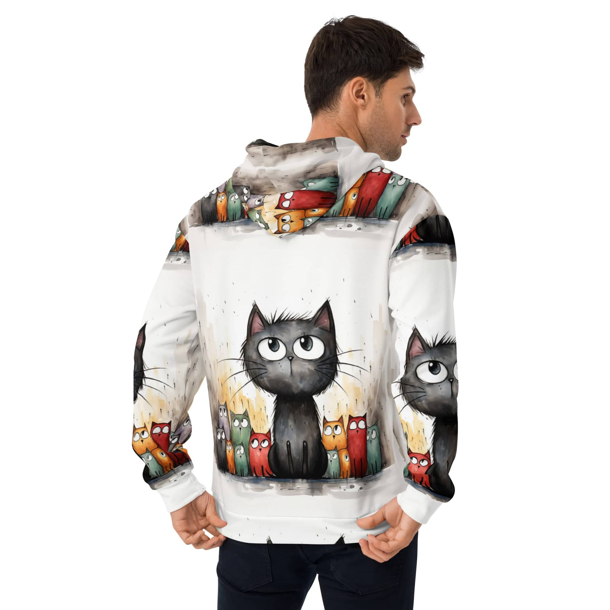 All-Over Print Unisex Hoodie/Art-Funny-Cat - Enet Images