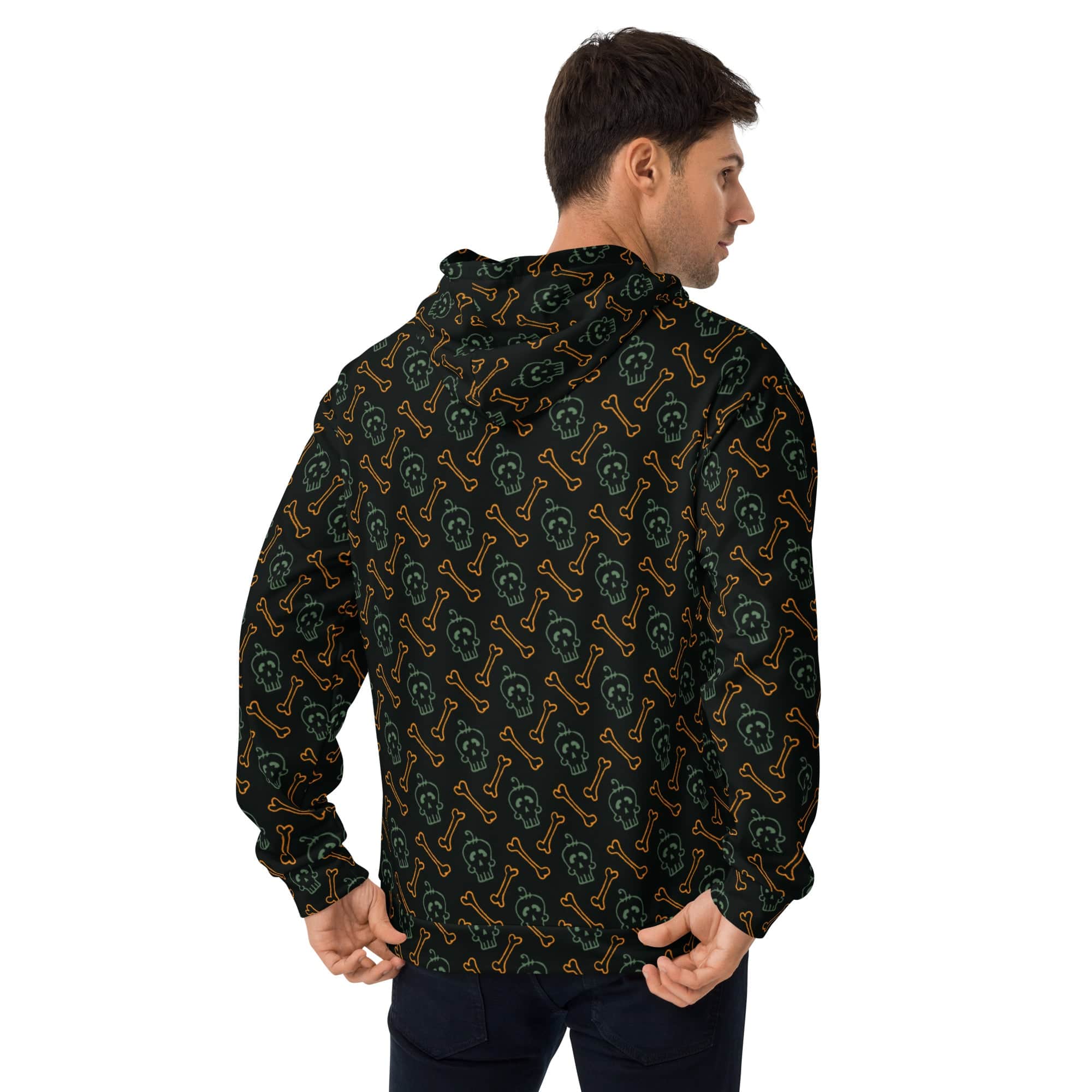 All-Over Print Unisex Hoodie/Bones-Skulls - Enet Images