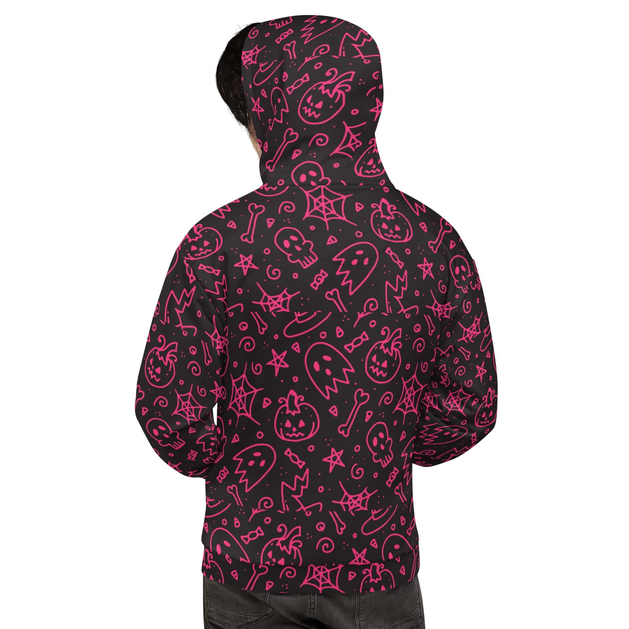 All-Over Print Unisex Hoodie/Spooky-Drawns - Enet Images