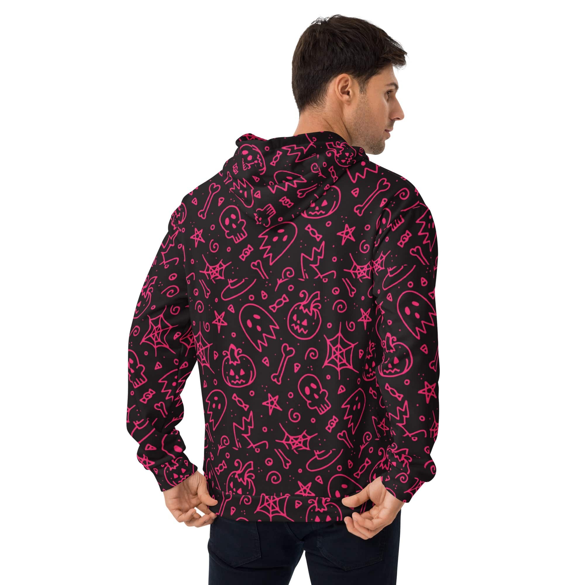 All-Over Print Unisex Hoodie/Spooky-Drawns - Enet Images