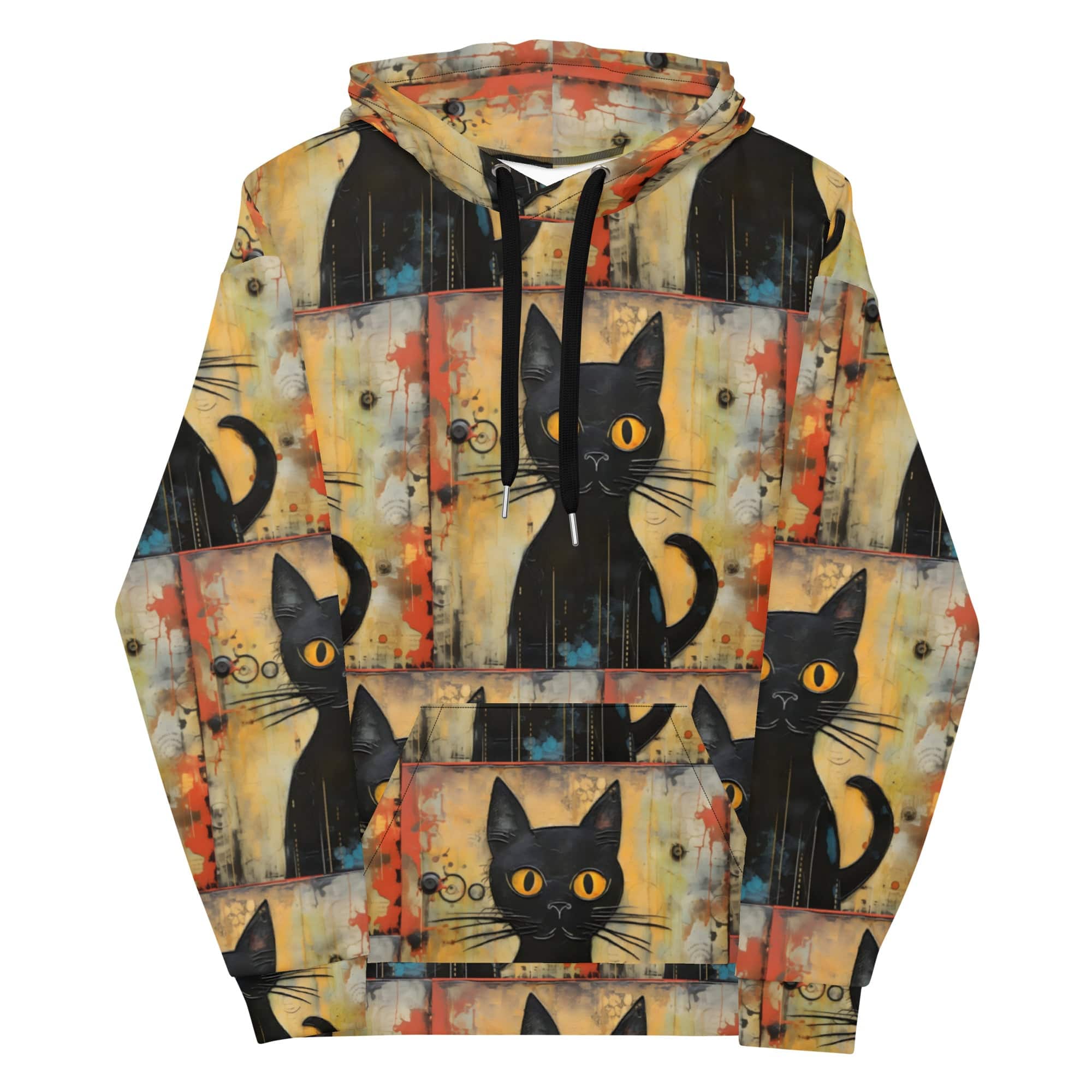 All-Over Print Unisex Hoodie/Funny-Creepy-Cat - Enet Images