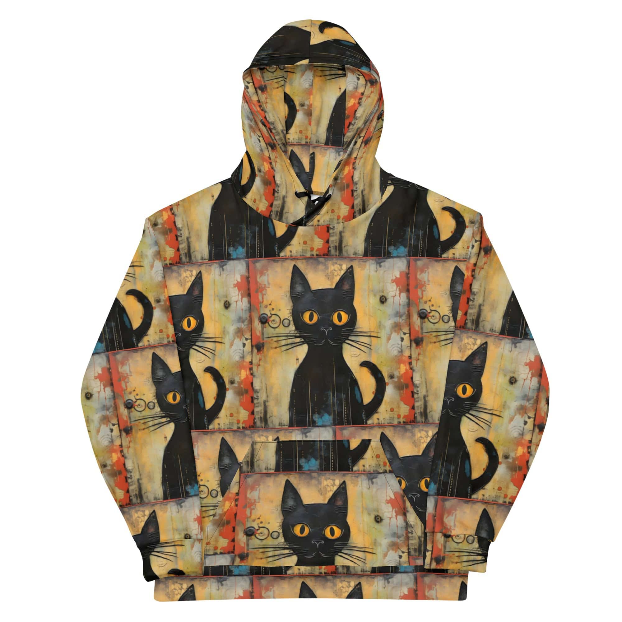 All-Over Print Unisex Hoodie/Funny-Creepy-Cat - Enet Images
