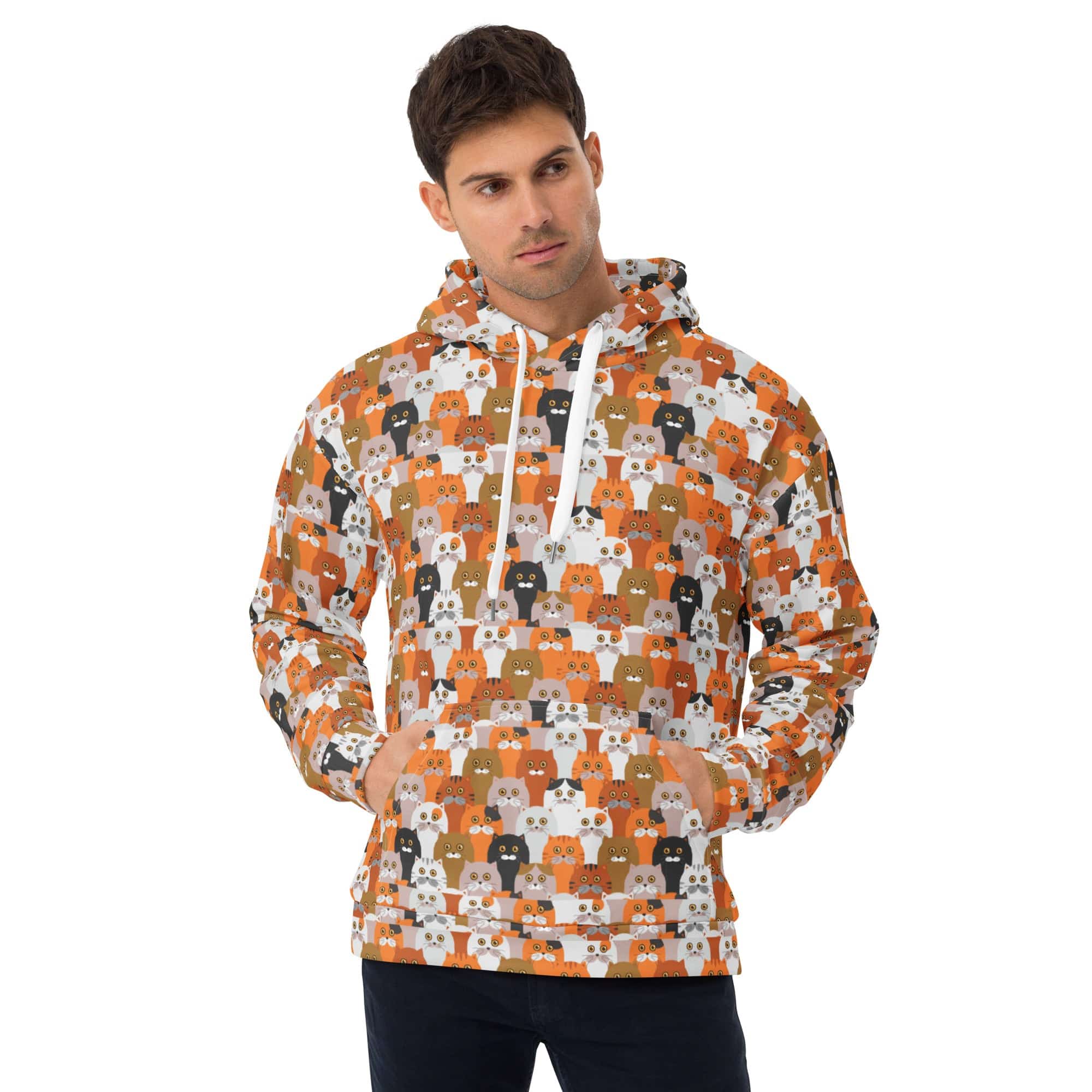 All-Over Print Unisex Hoodie/Crowd-Of-Funny-Cats - Enet Images