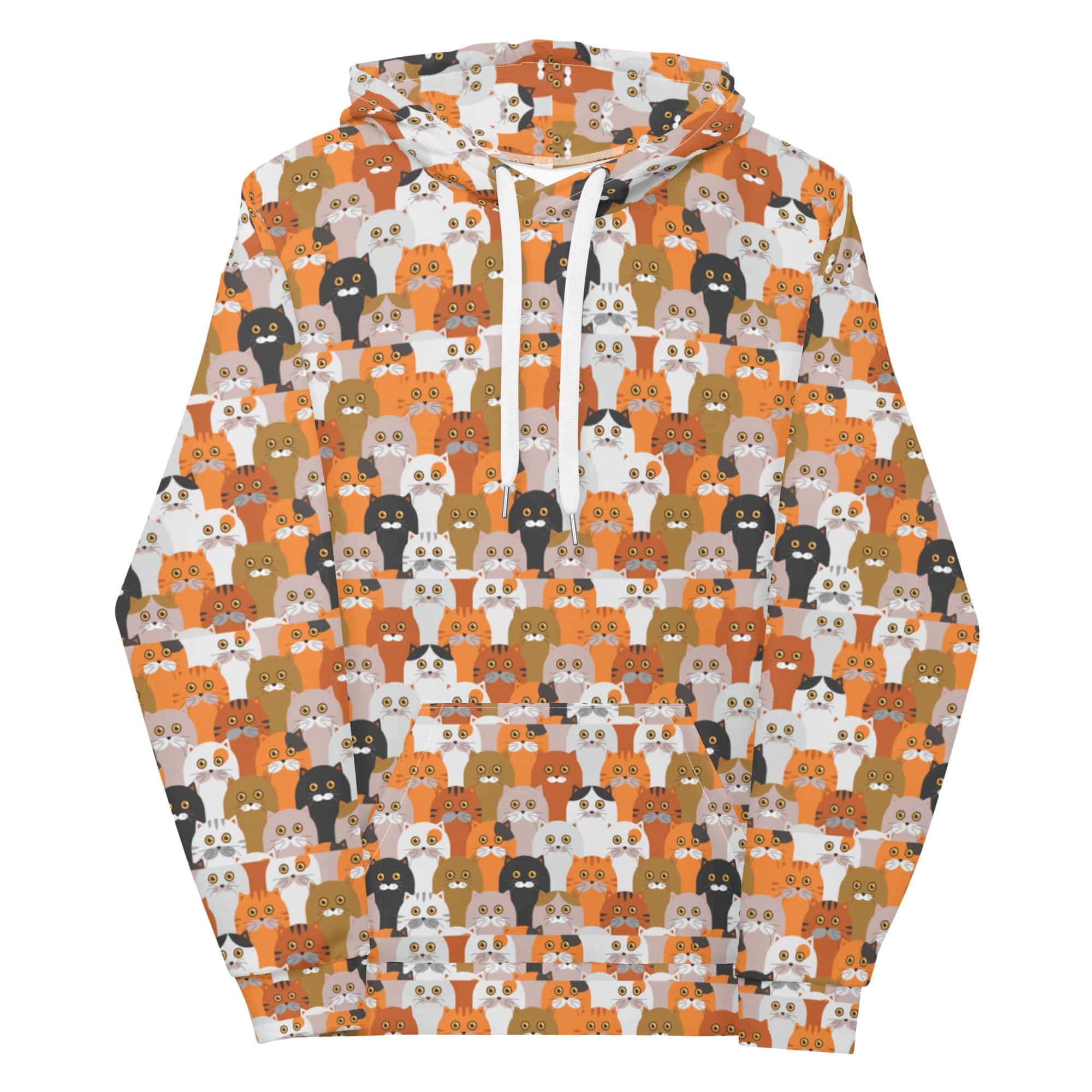 All-Over Print Unisex Hoodie/Crowd-Of-Funny-Cats - Enet Images