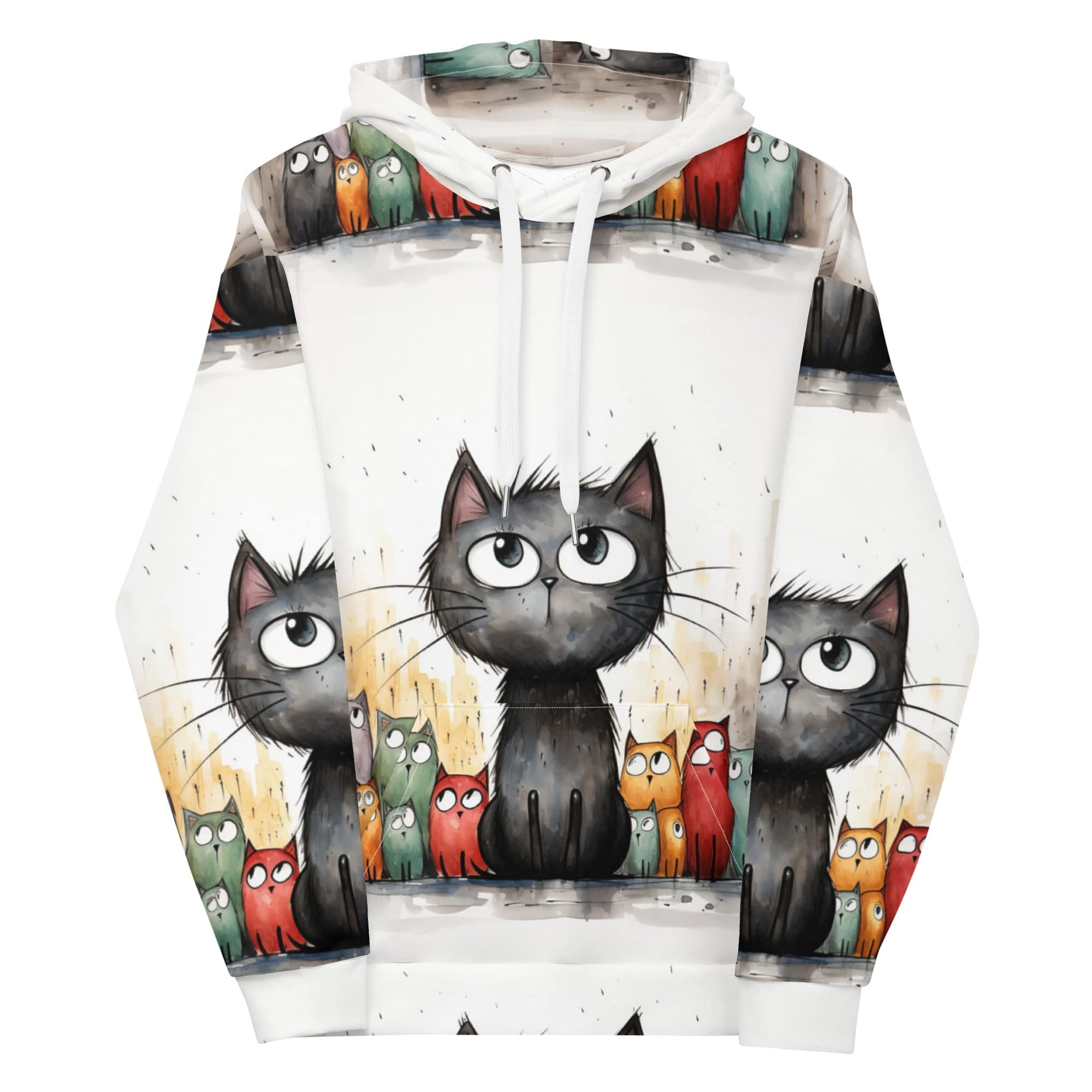 All-Over Print Unisex Hoodie/Art-Funny-Cat - Enet Images