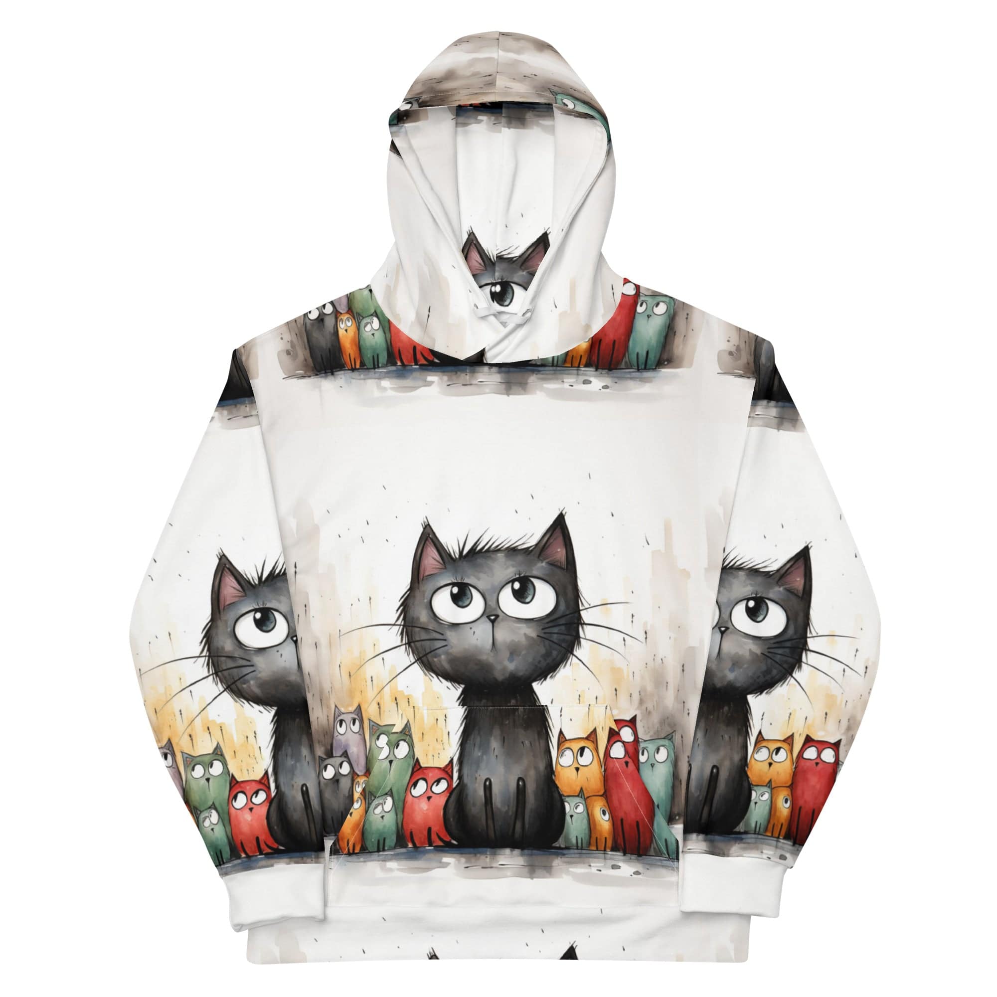 All-Over Print Unisex Hoodie/Art-Funny-Cat - Enet Images
