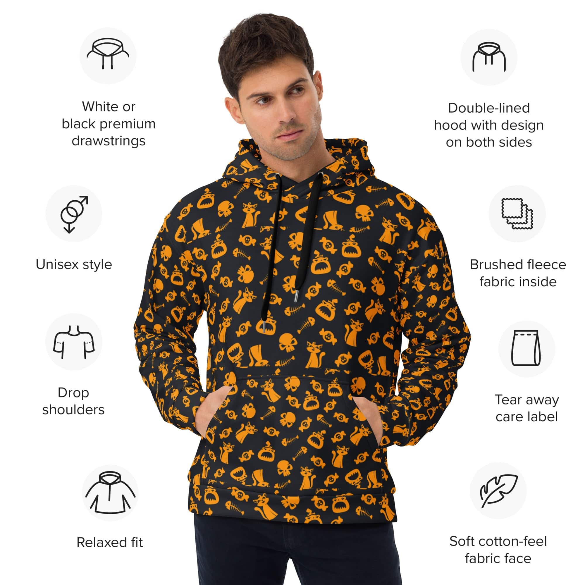 All-Over Print Unisex Hoodie/Spooky-Halloween - Enet Images