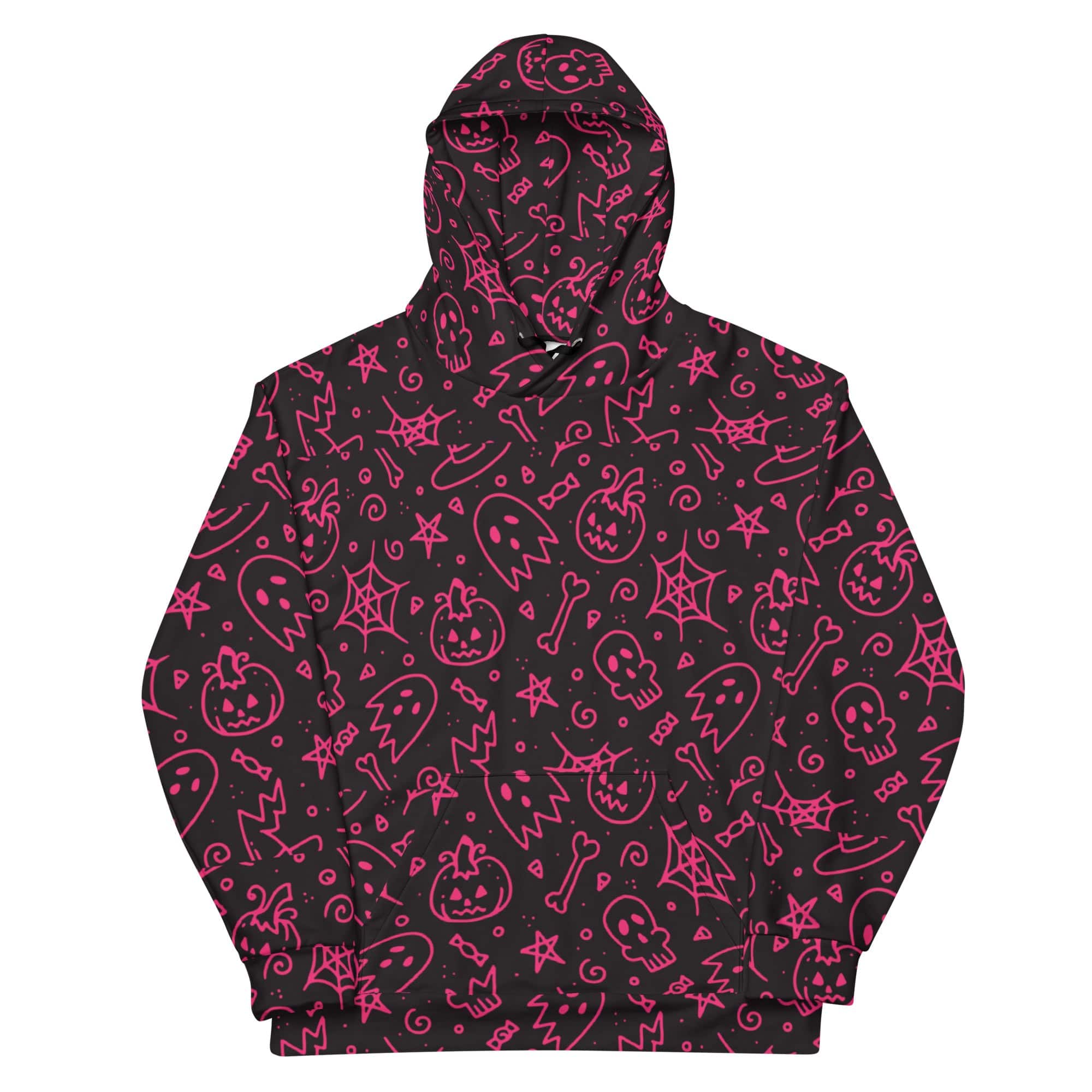 All-Over Print Unisex Hoodie/Spooky-Drawns - Enet Images