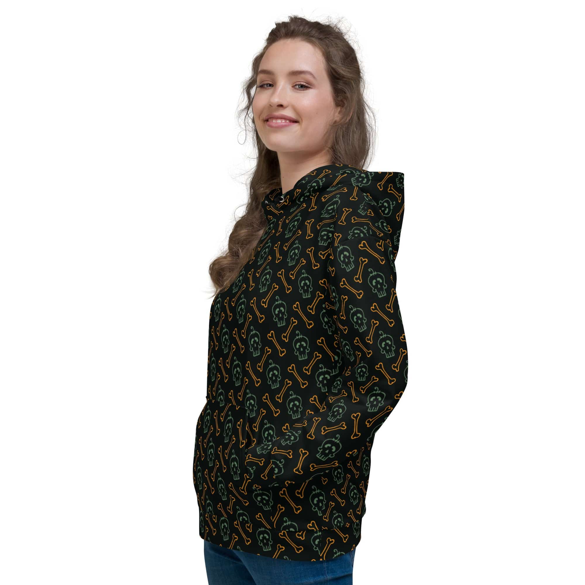 All-Over Print Unisex Hoodie/Bones-Skulls - Enet Images