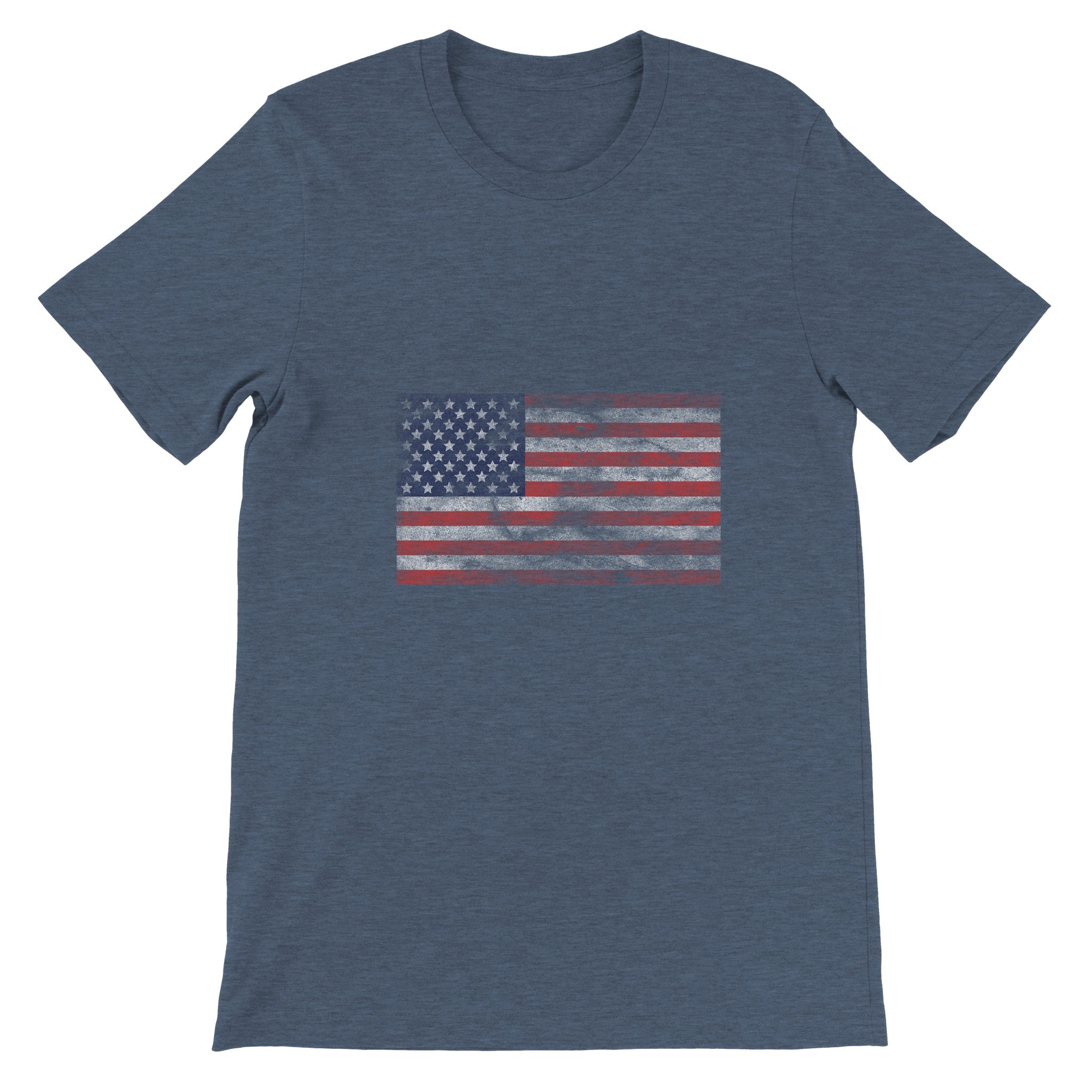 Budget Unisex Crewneck T-shirt/Vintage-American-Flag - Enet Images