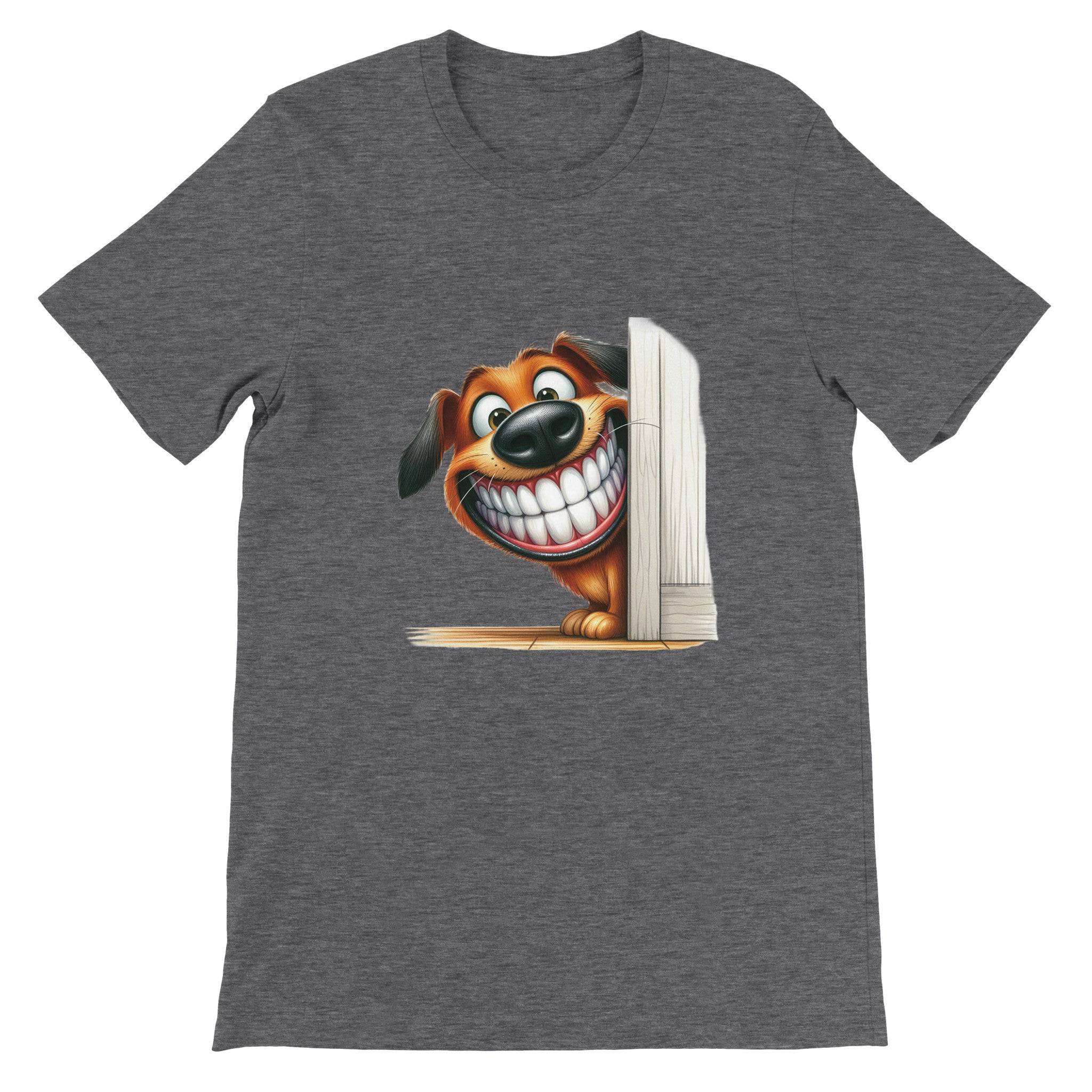 Budget Unisex Crewneck T-shirt/Dog-Funny-Peeking - Enet Images