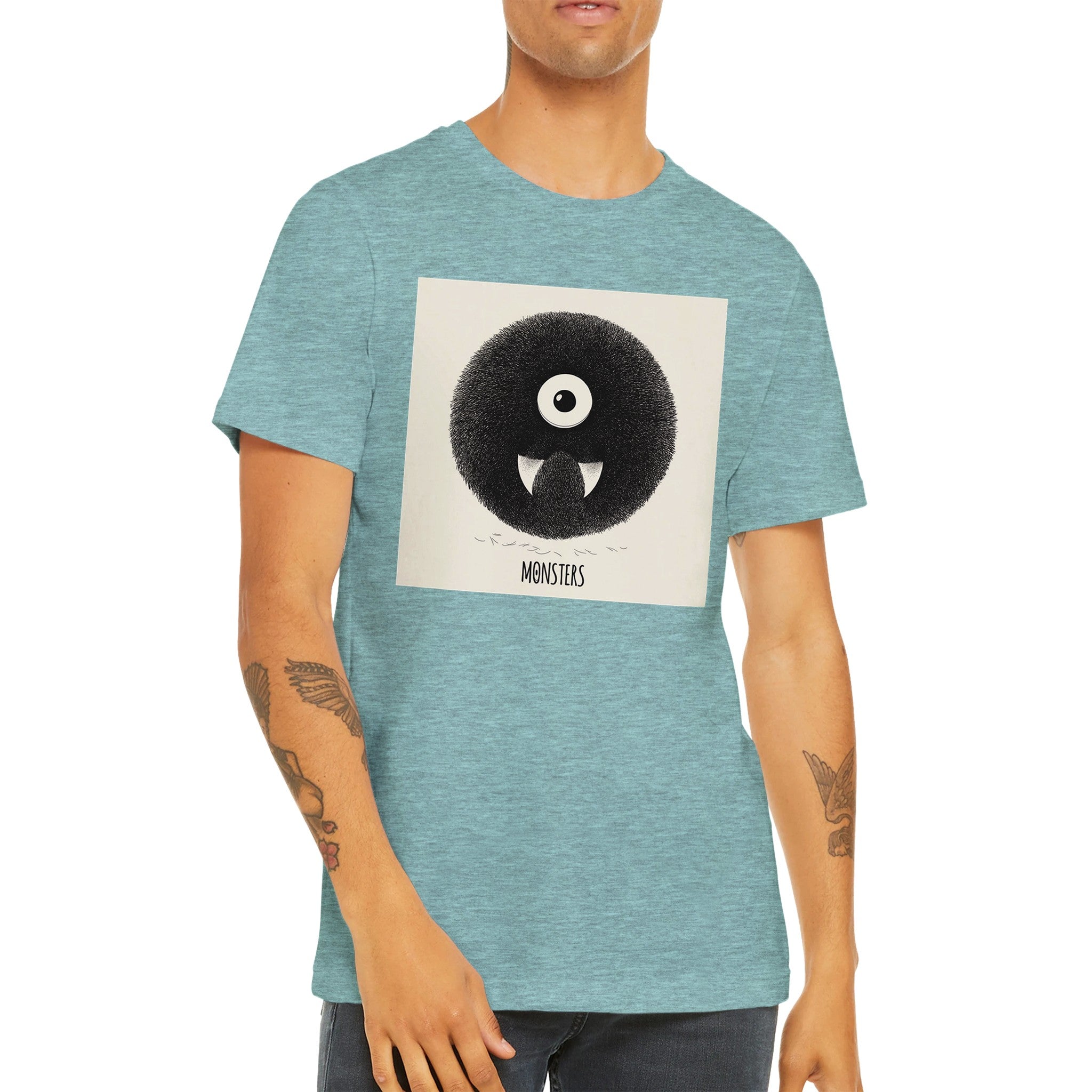 Budget Unisex Crewneck T-shirt/Monster-Teeth - Enet Images