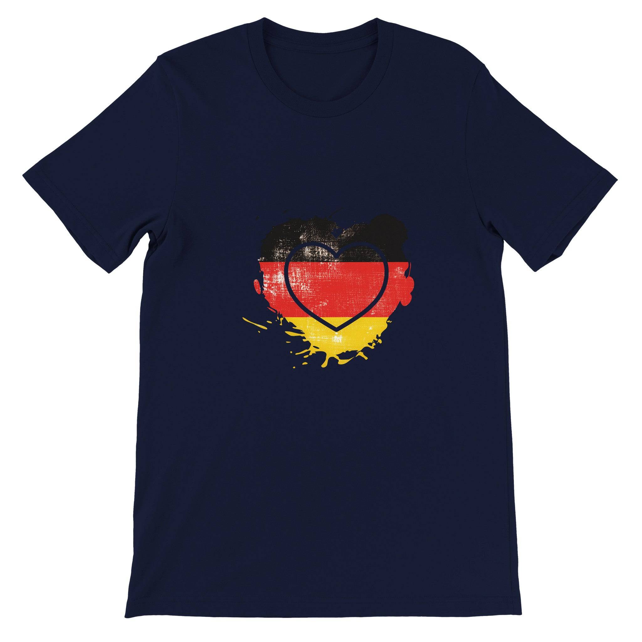 Budget Unisex Crewneck T-shirt/Heart-Vintage-Flag-Germany - Enet Images