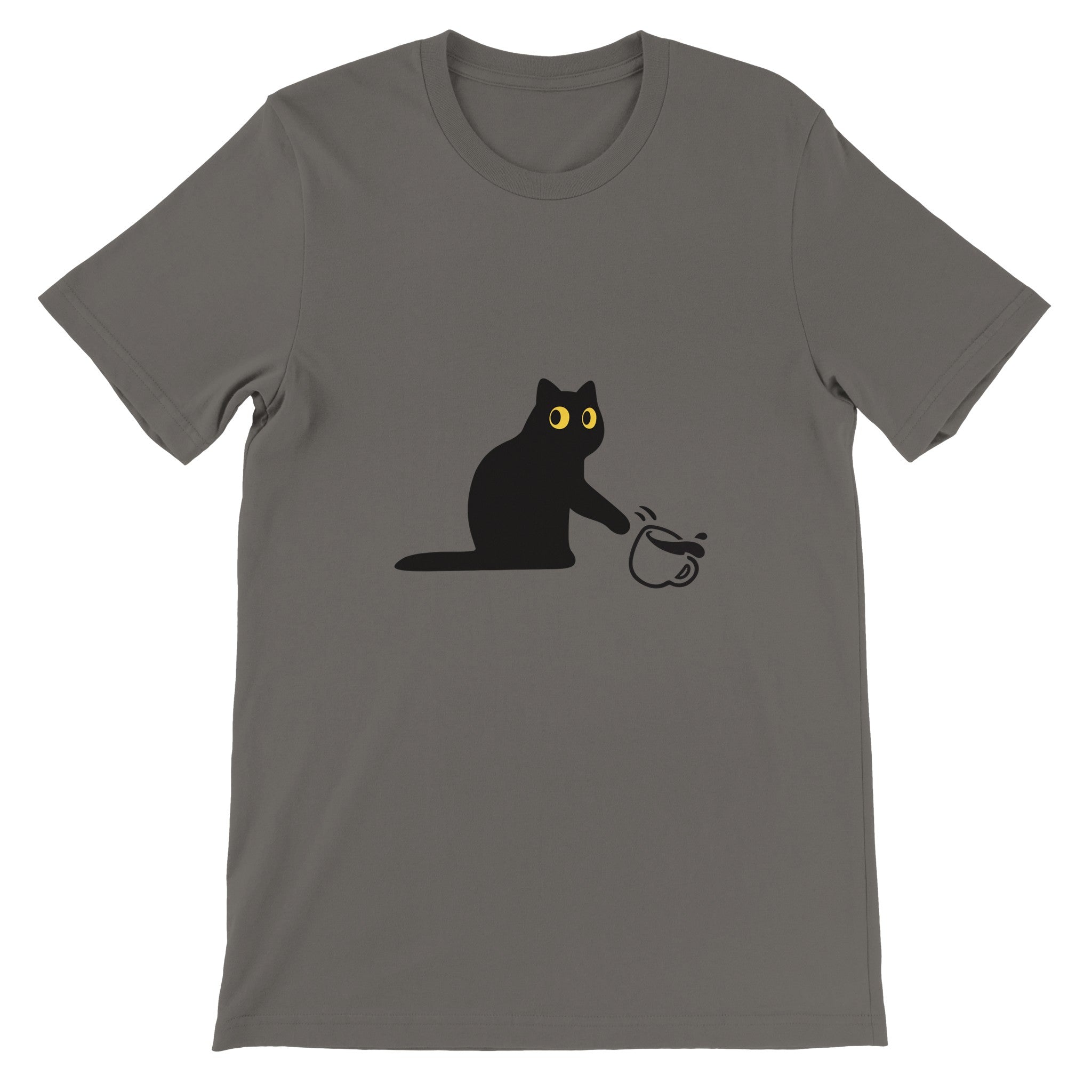 Budget Unisex Crewneck T-shirt/Cat-Coffee - Enet Images