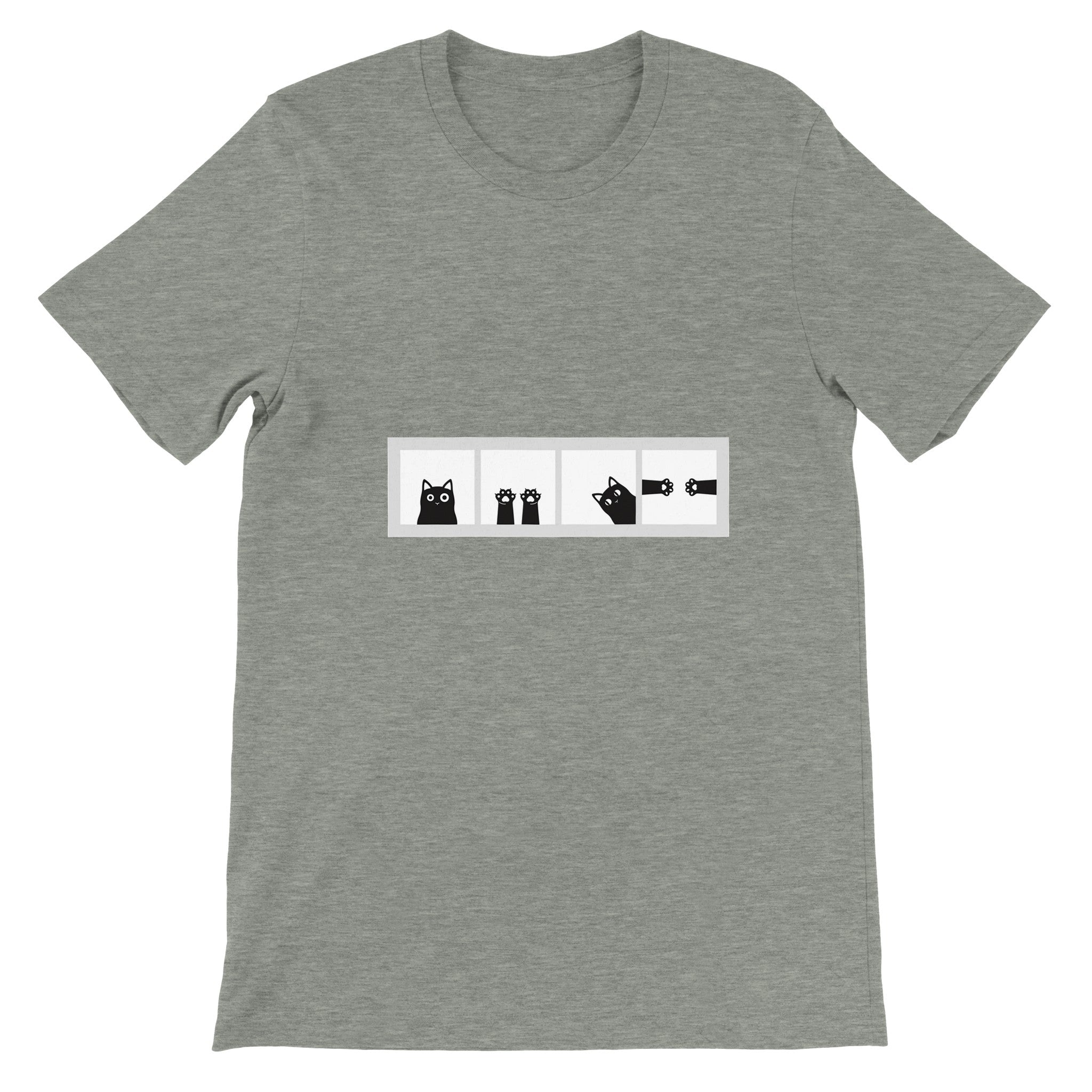 Budget Unisex Crewneck T-shirt/Cat-Paws-Windows - Enet Images